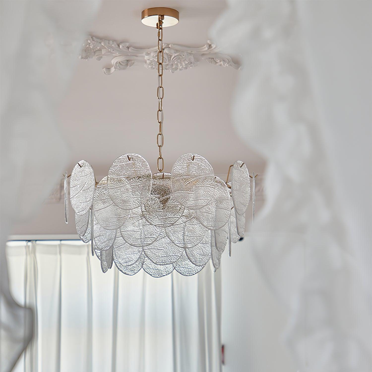 Leaf Vintage Glass Chandelier-Neutral Decor