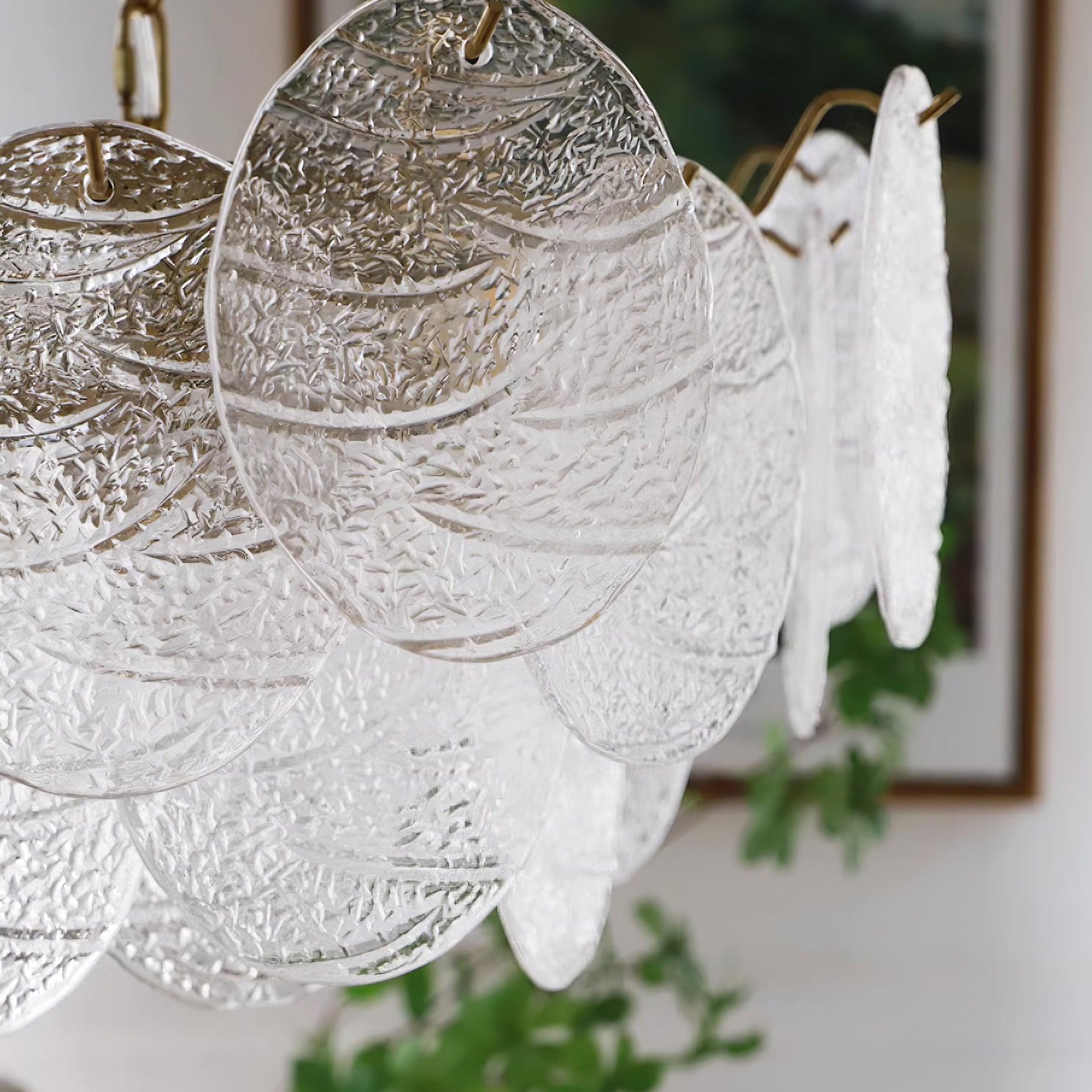 Chandelier Glass Discs Metal Frame Gold Finish Victorian