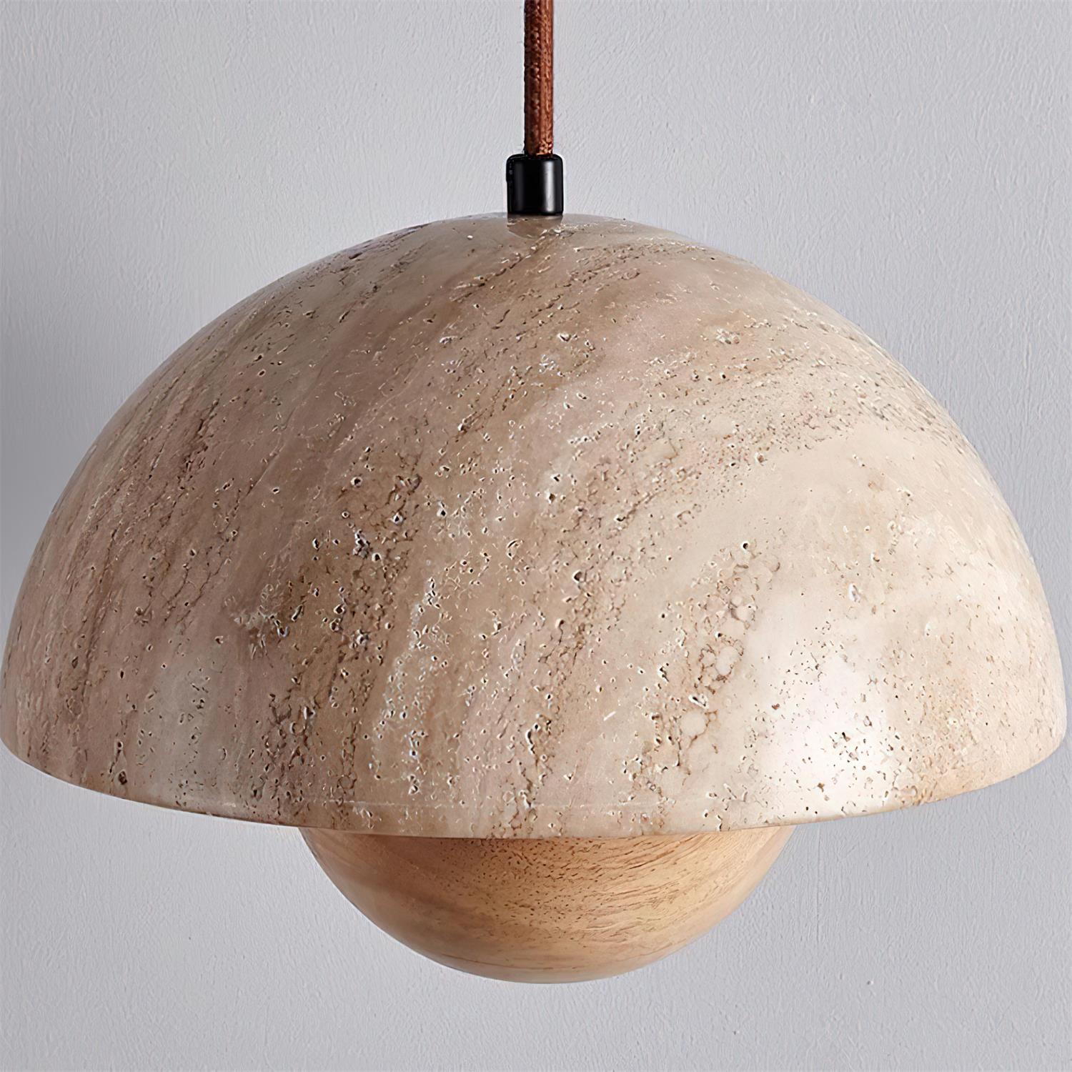 Saren Travertine Pendant Lamp Wood-Neutral Decor