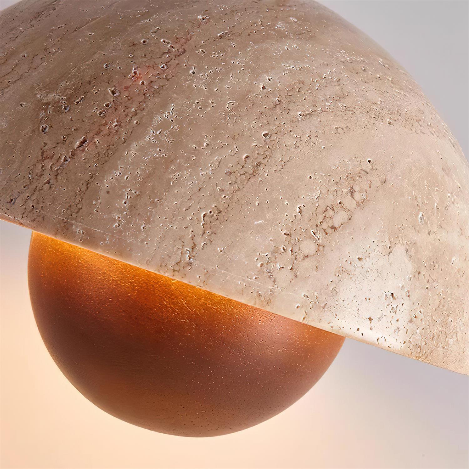 Saren Travertine Pendant Lamp Wood-Neutral Decor