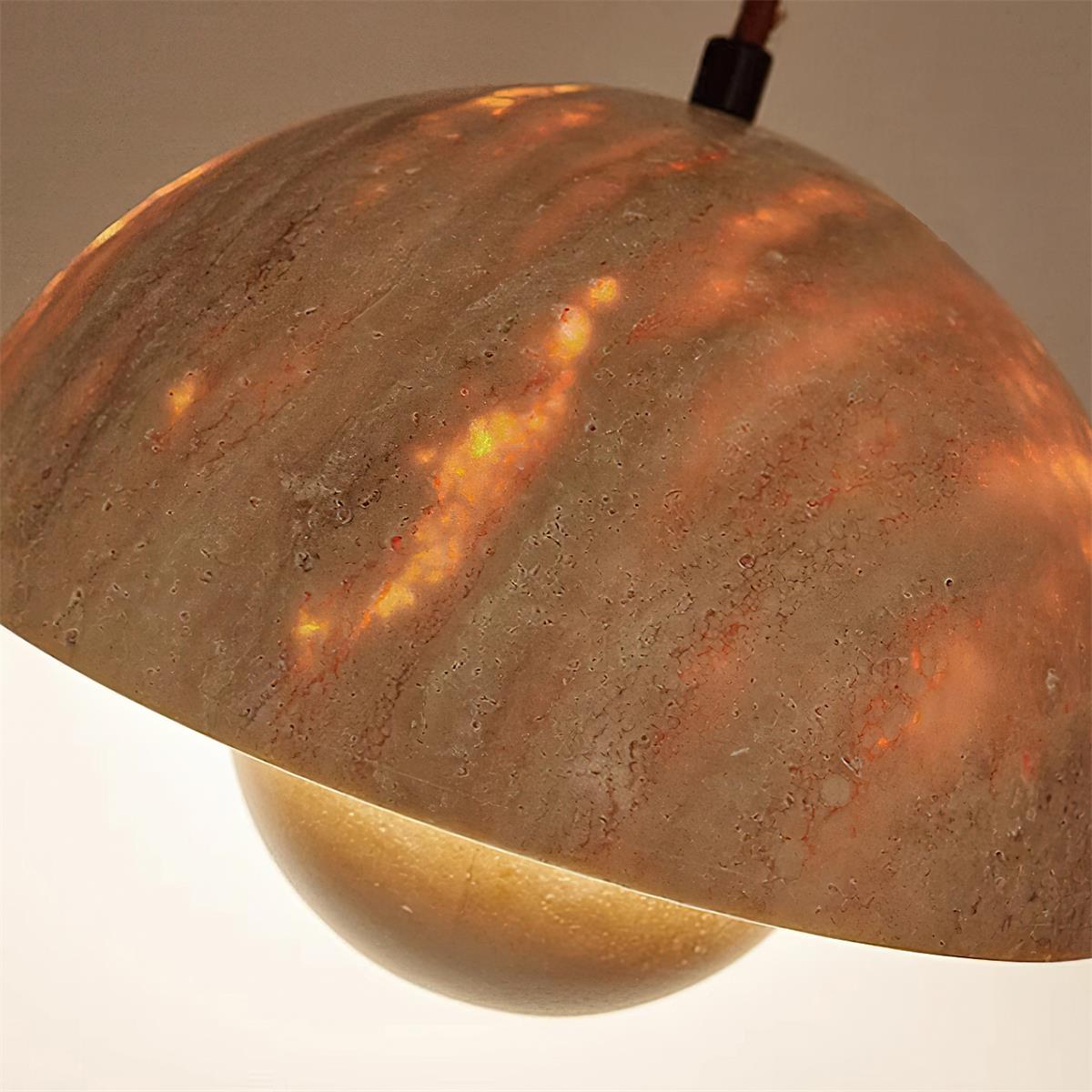Saren Travertine Pendant Lamp Wood-Neutral Decor
