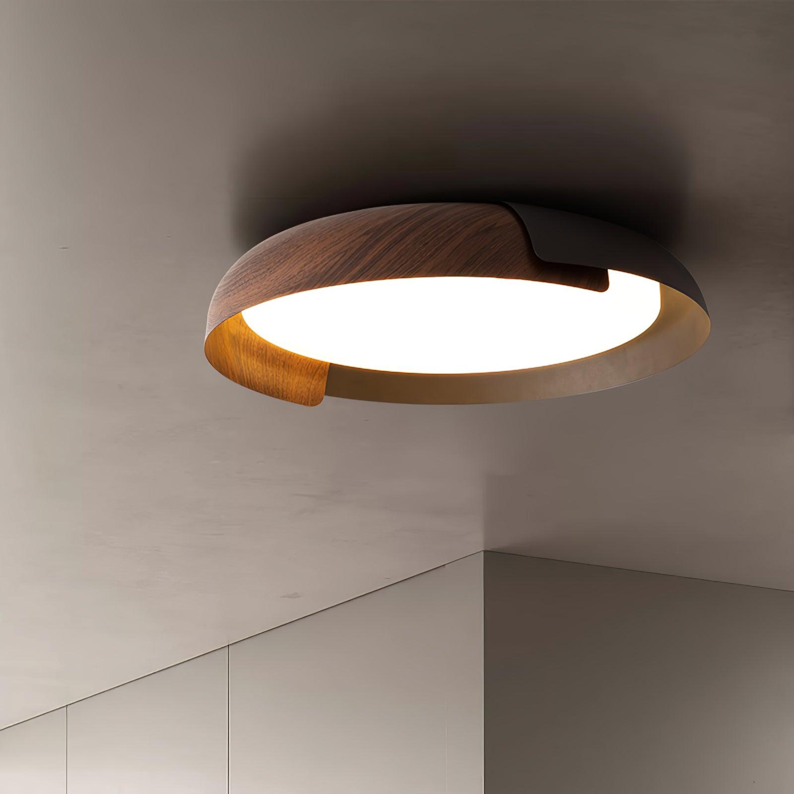 Nomino Ceiling Lamp Round Acrylic Wood Soft Minimalist-Neutral Decor