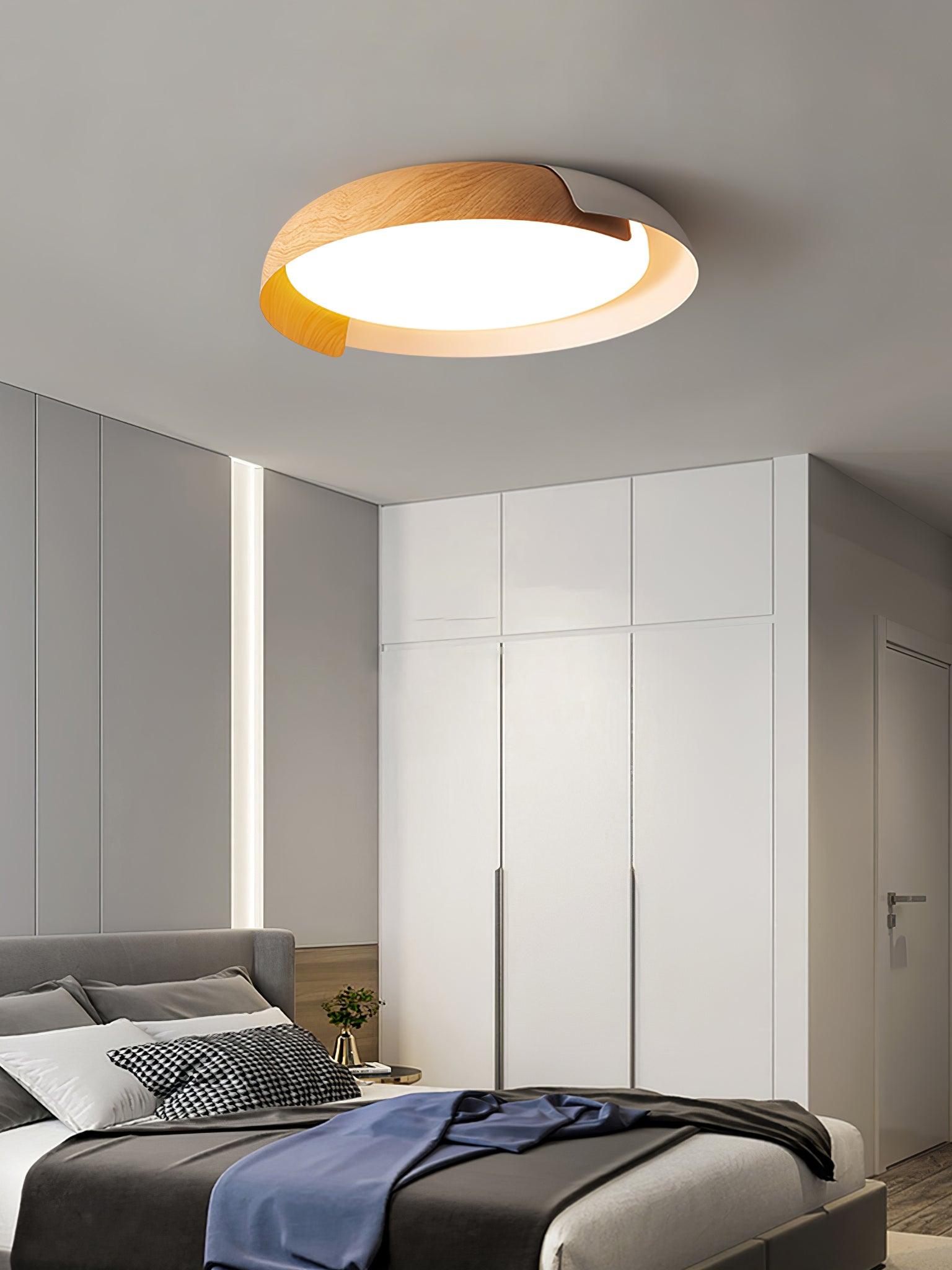 Nomino Ceiling Lamp Round Acrylic Wood Soft Minimalist-Neutral Decor