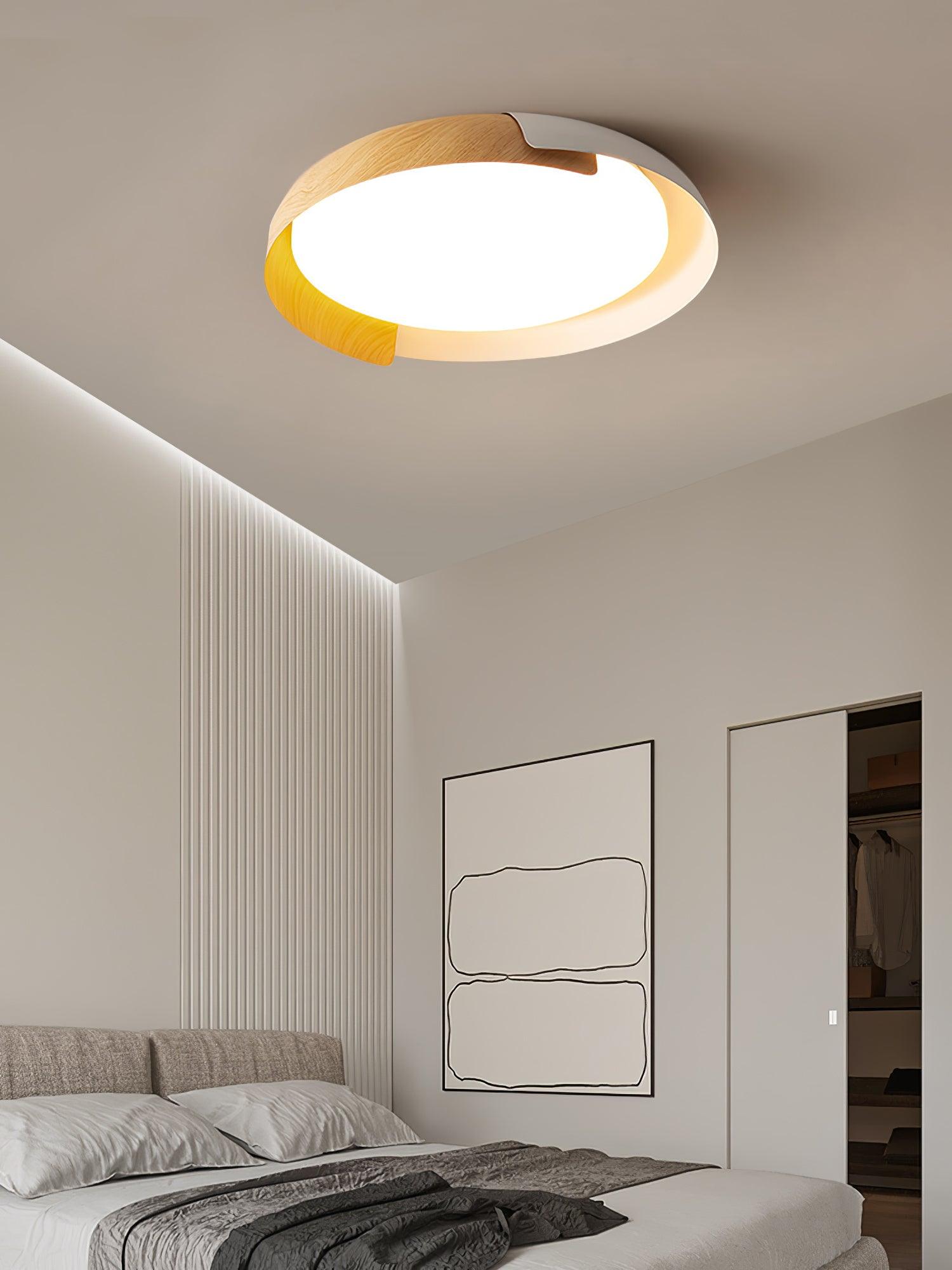 Nomino Ceiling Lamp Round Acrylic Wood Soft Minimalist-Neutral Decor