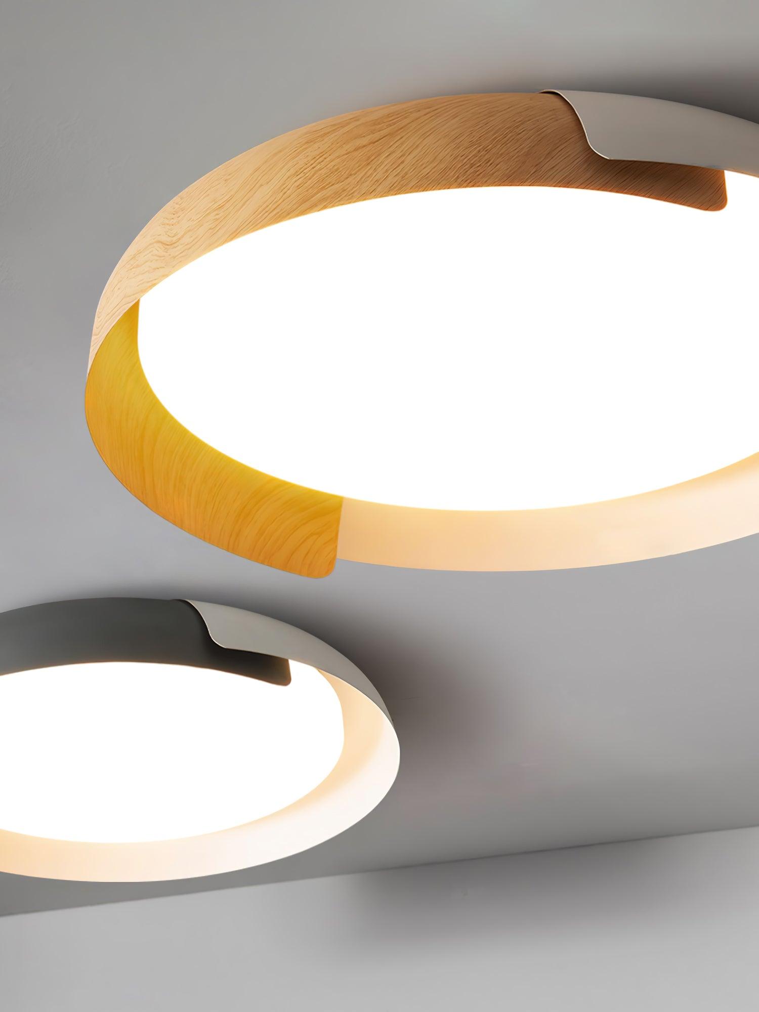 Nomino Ceiling Lamp Round Acrylic Wood Soft Minimalist-Neutral Decor