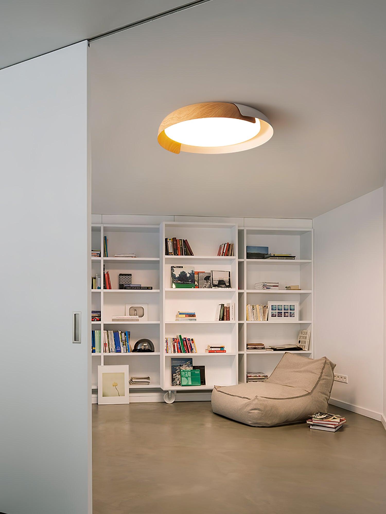 Nomino Ceiling Lamp Round Acrylic Wood Soft Minimalist-Neutral Decor