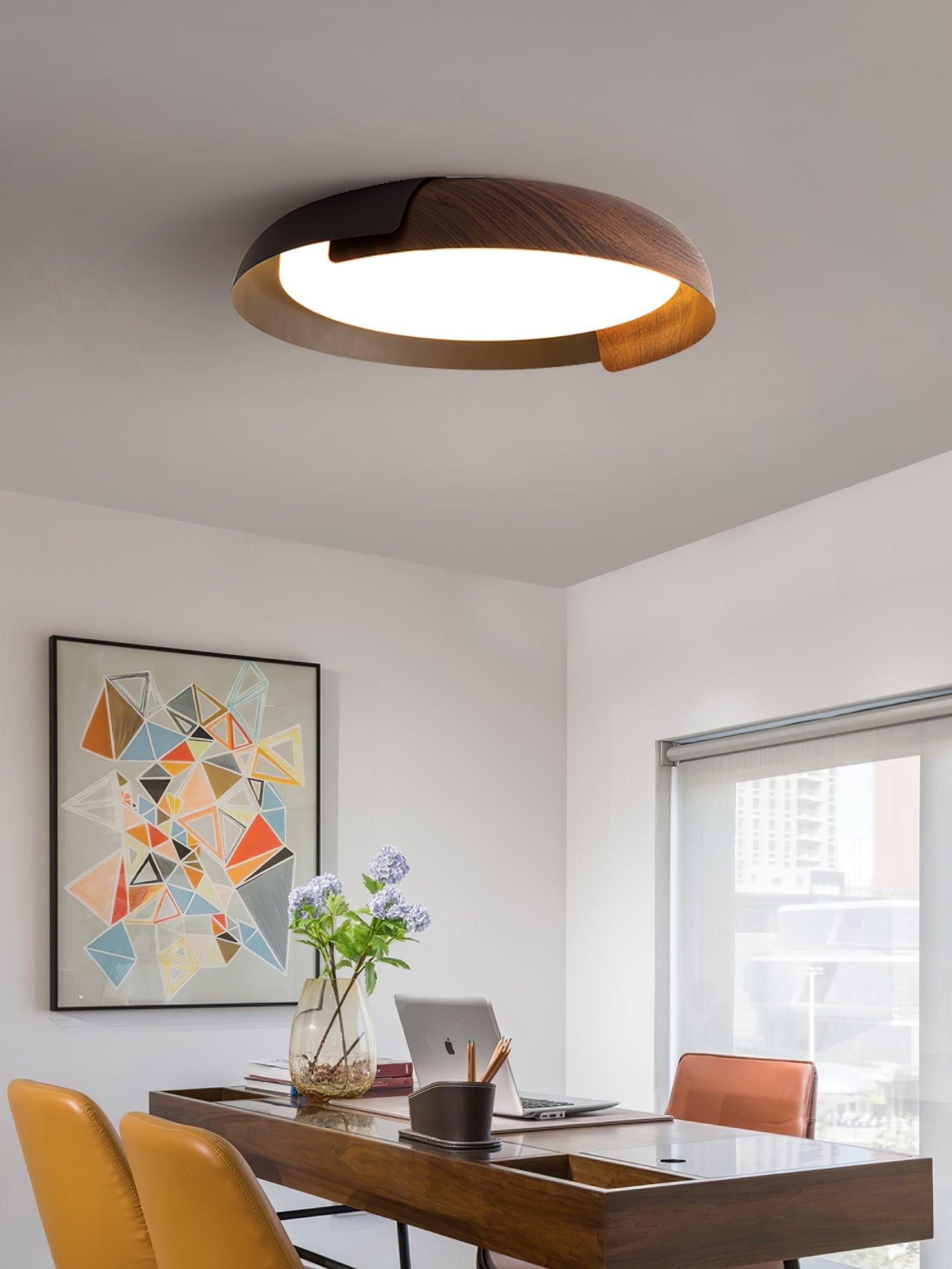 Nomino Ceiling Lamp Round Acrylic Wood Soft Minimalist-Neutral Decor