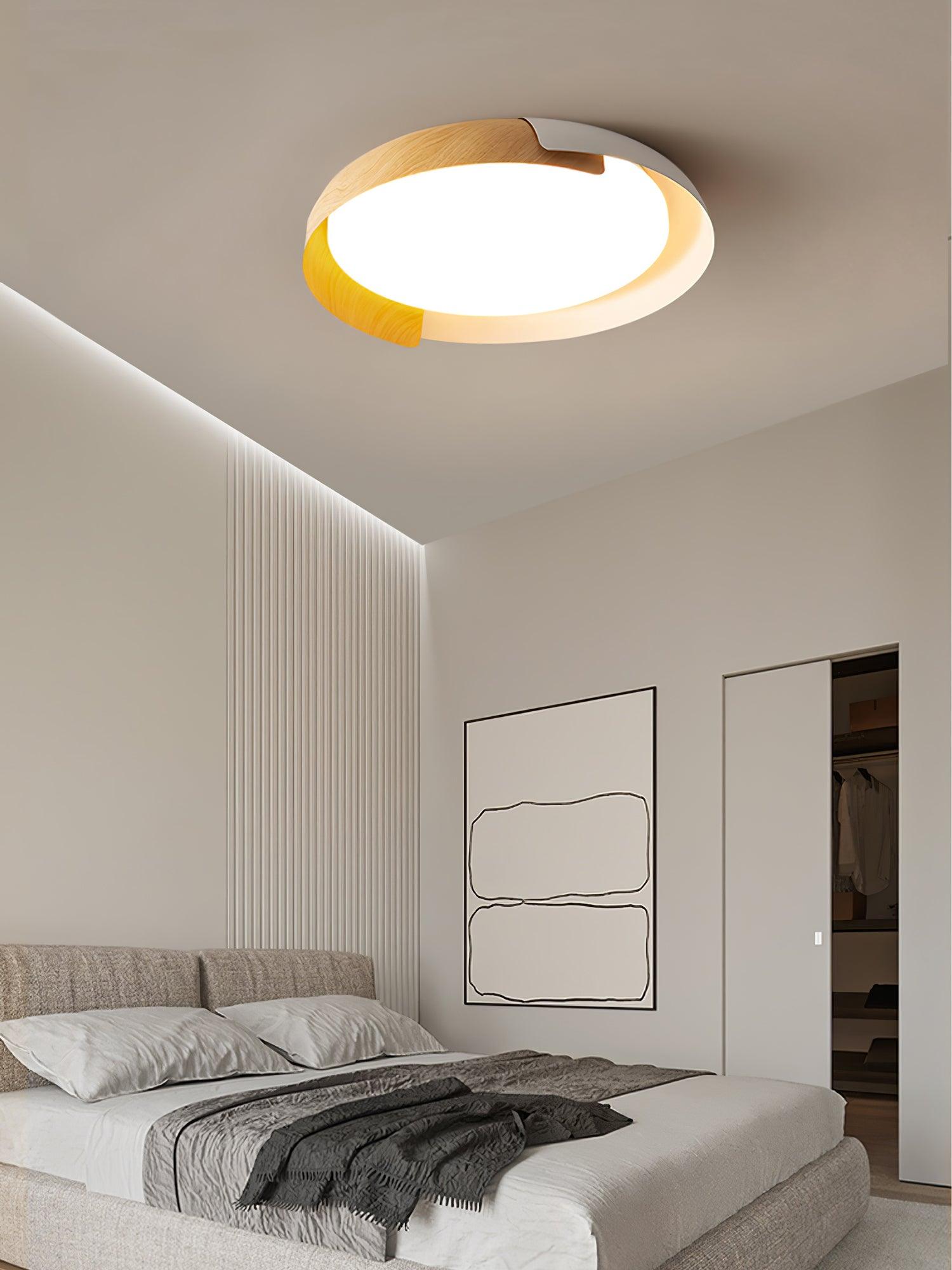 Nomino Ceiling Lamp Round Acrylic Wood Soft Minimalist-Neutral Decor