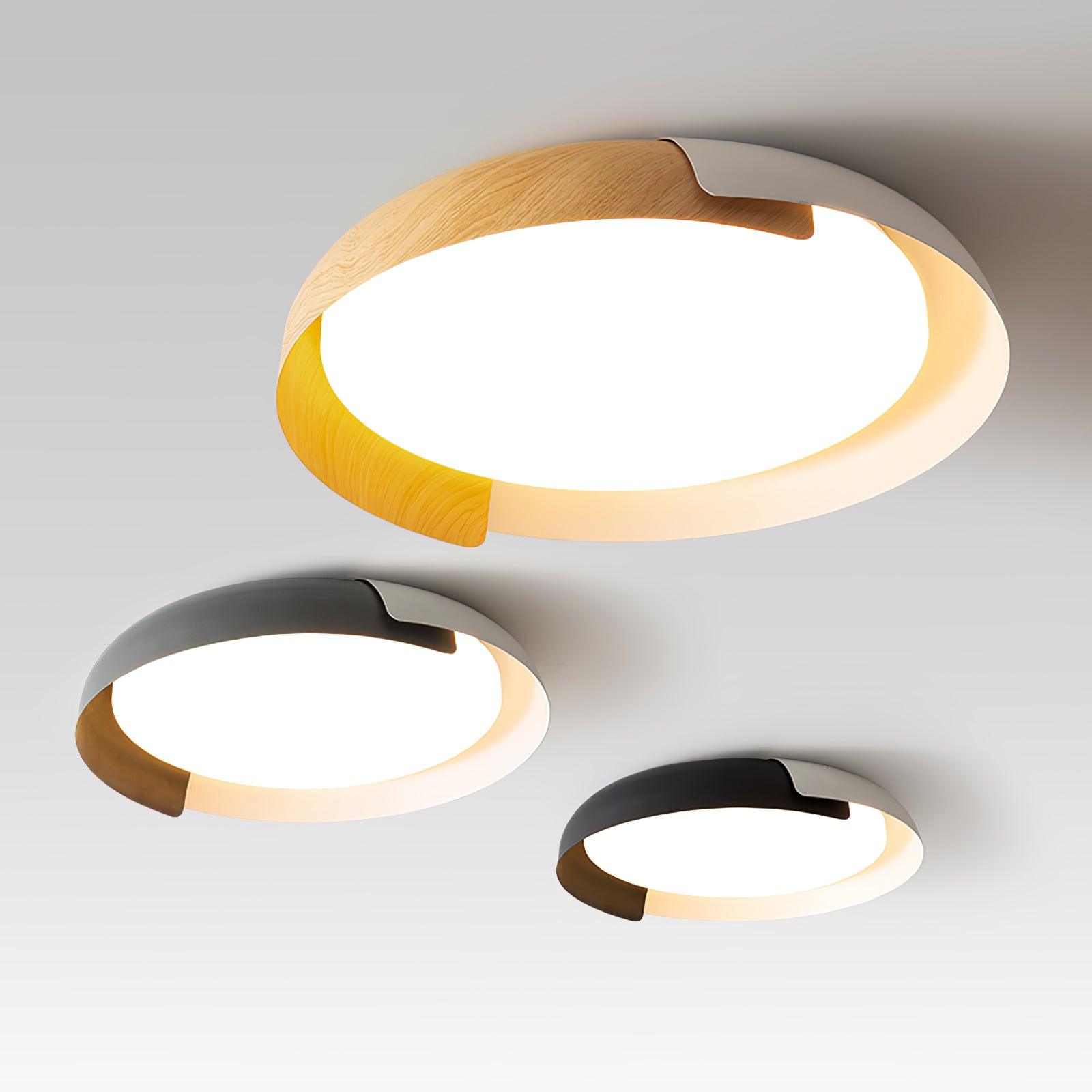 Nomino Ceiling Lamp Round Acrylic Wood Soft Minimalist-Neutral Decor