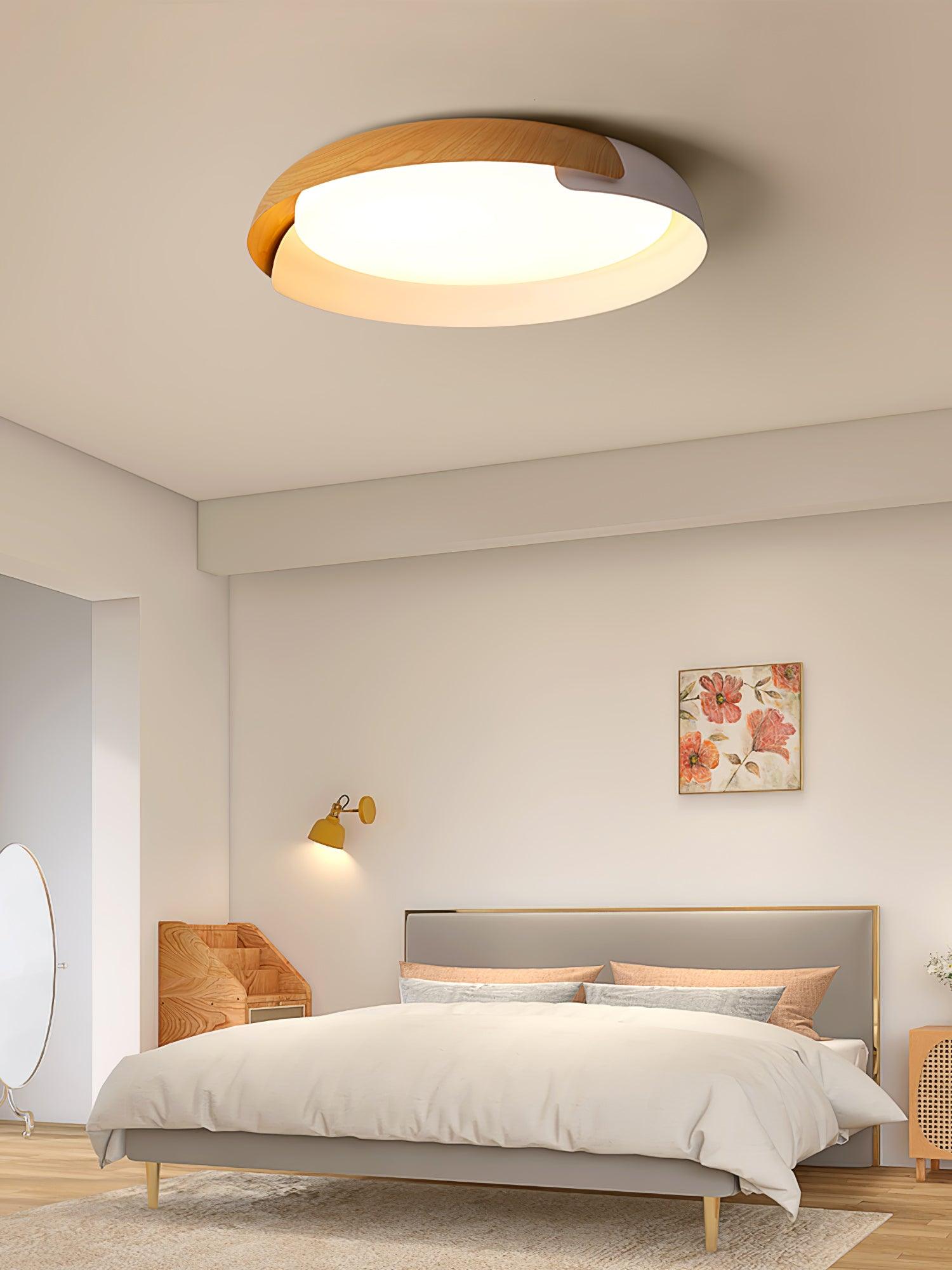 Nomino Ceiling Lamp Round Acrylic Wood Soft Minimalist-Neutral Decor
