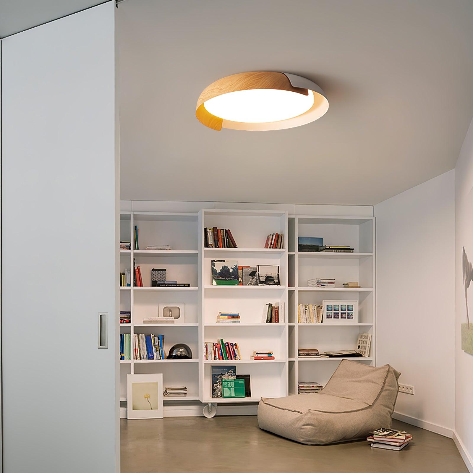 Nomino Ceiling Lamp Round Acrylic Wood Soft Minimalist-Neutral Decor