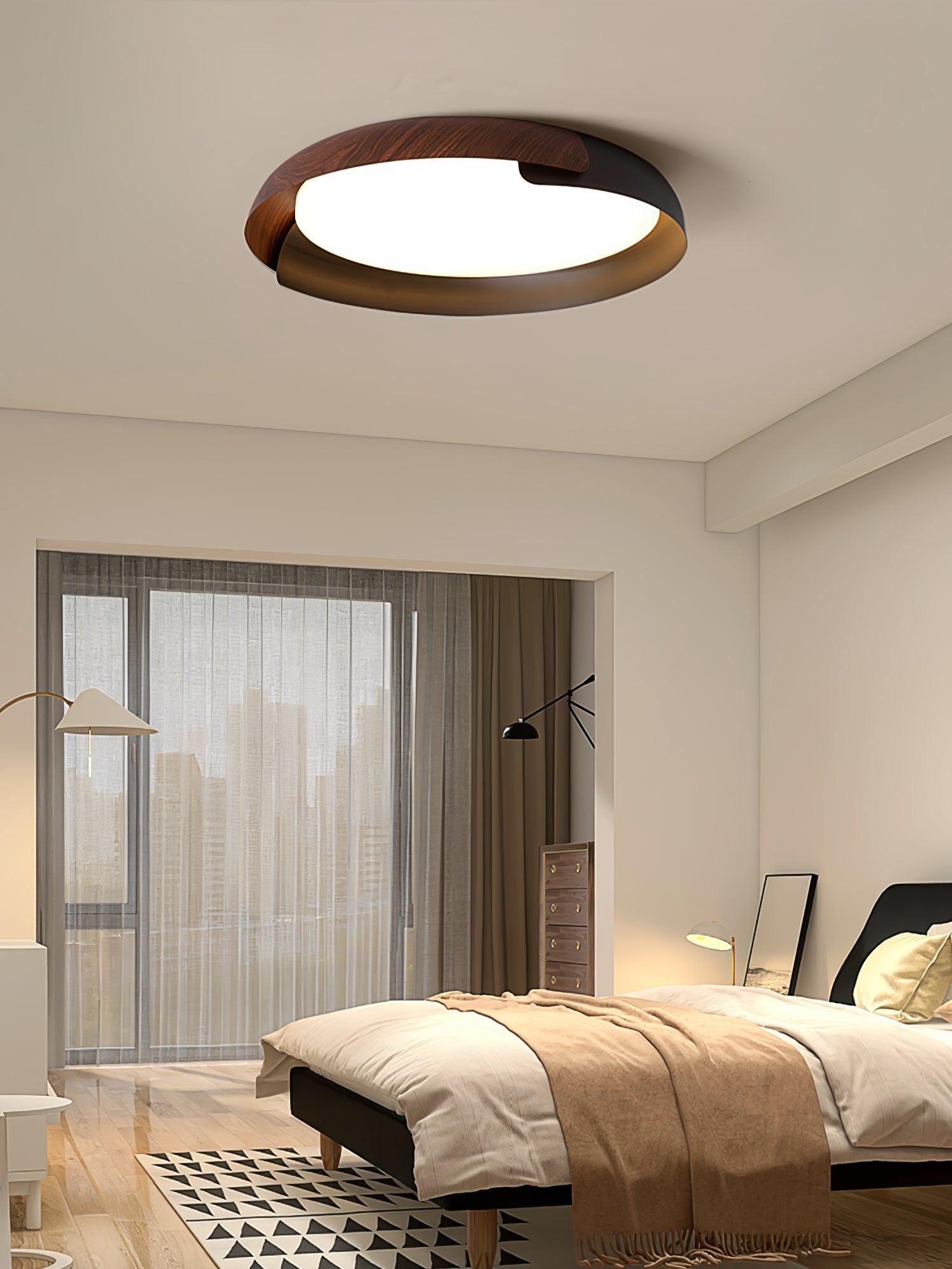 Nomino Ceiling Lamp Round Acrylic Wood Soft Minimalist-Neutral Decor