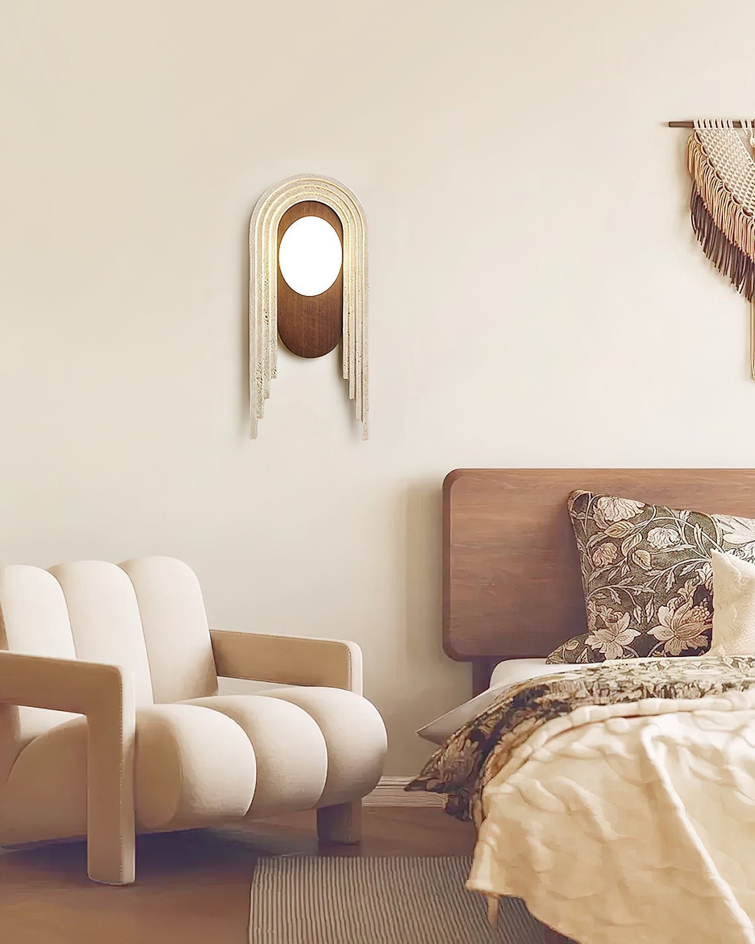 Uloryra Arch-Frame Travertine Wall Light-Neutral Decor