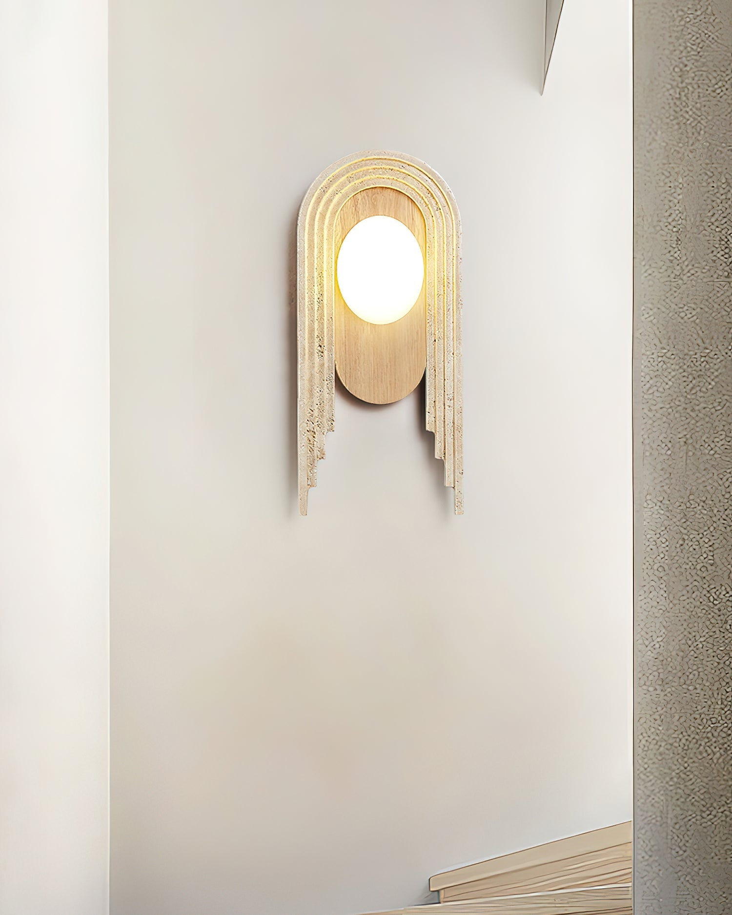 Uloryra Arch-Frame Travertine Wall Light-Neutral Decor