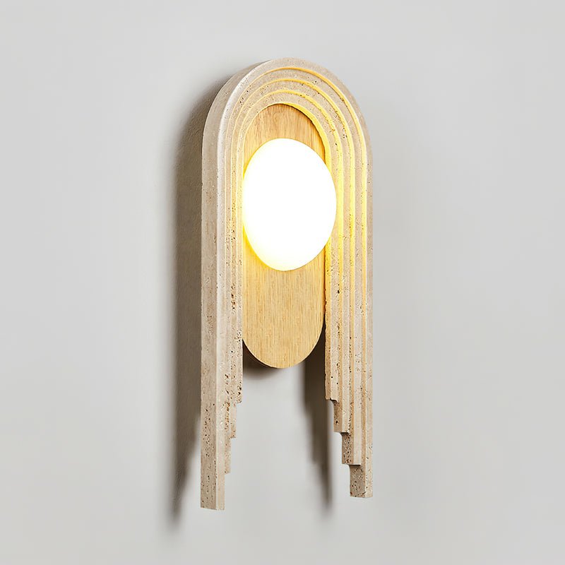 Uloryra Arch-Frame Travertine Wall Light-Neutral Decor