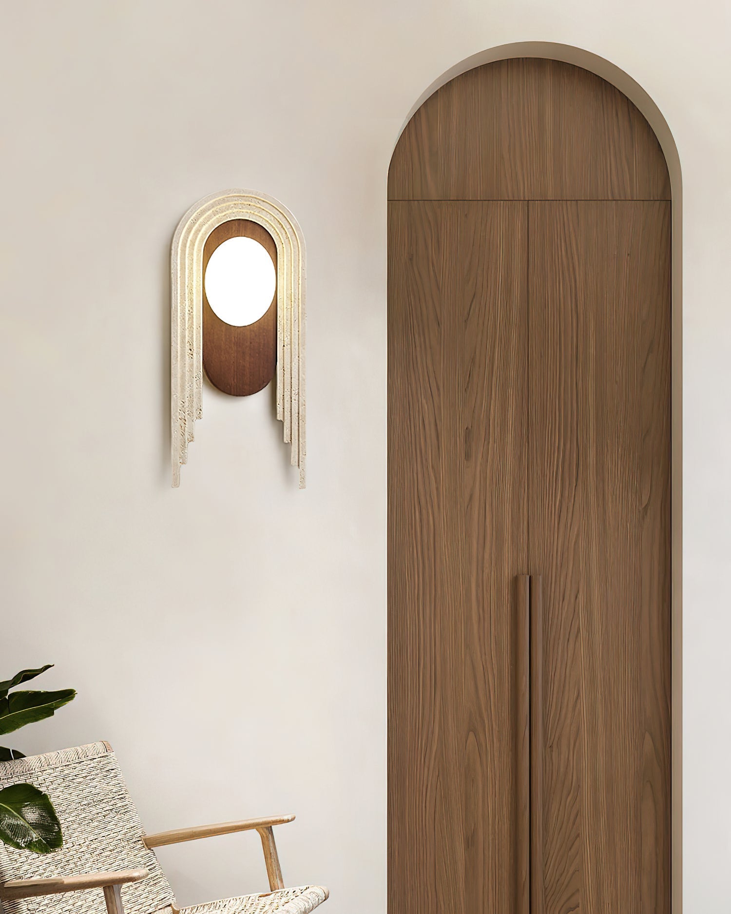 Uloryra Arch-Frame Travertine Wall Light-Neutral Decor