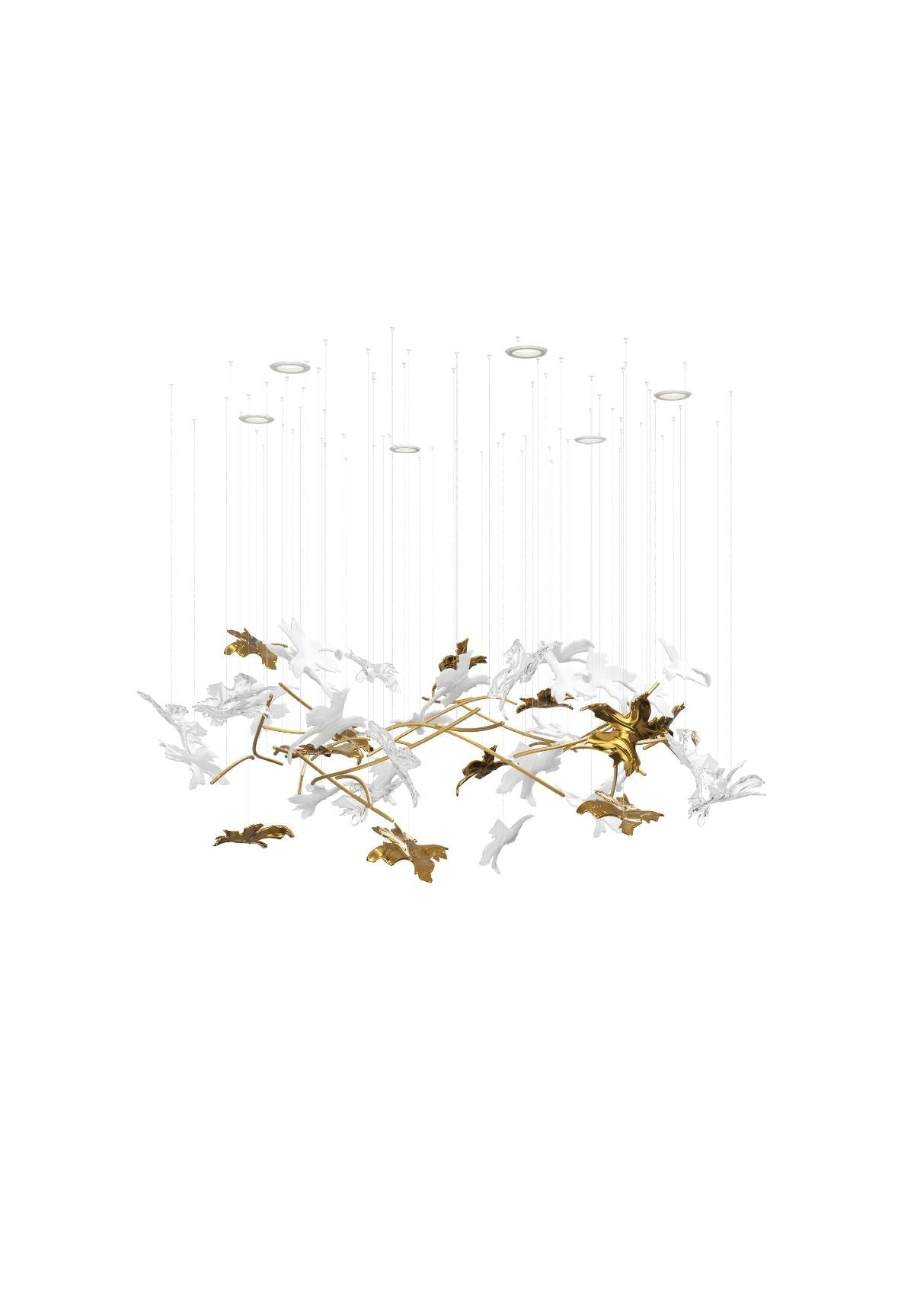 Arinan Floral Glass Chandelier-Neutral Decor