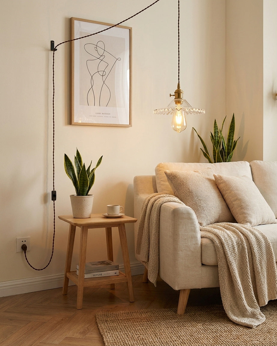 Olive Plug In Pendant Light