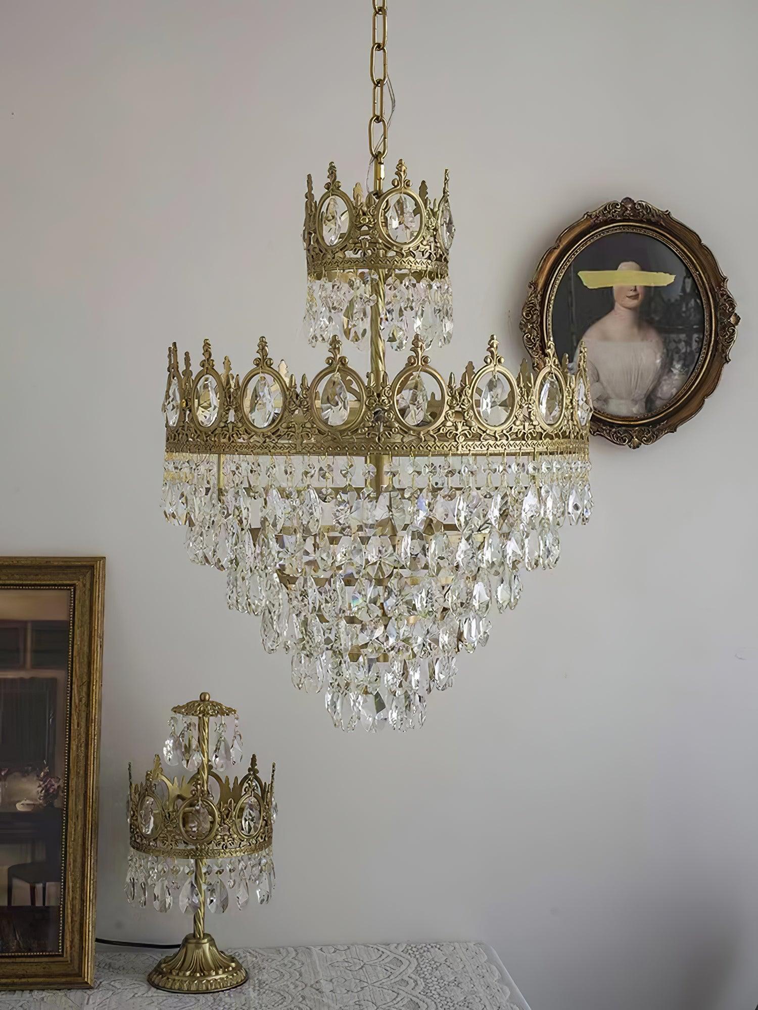 Kostix Pendant Lamp Vintage Crystal Droplets-Neutral Decor