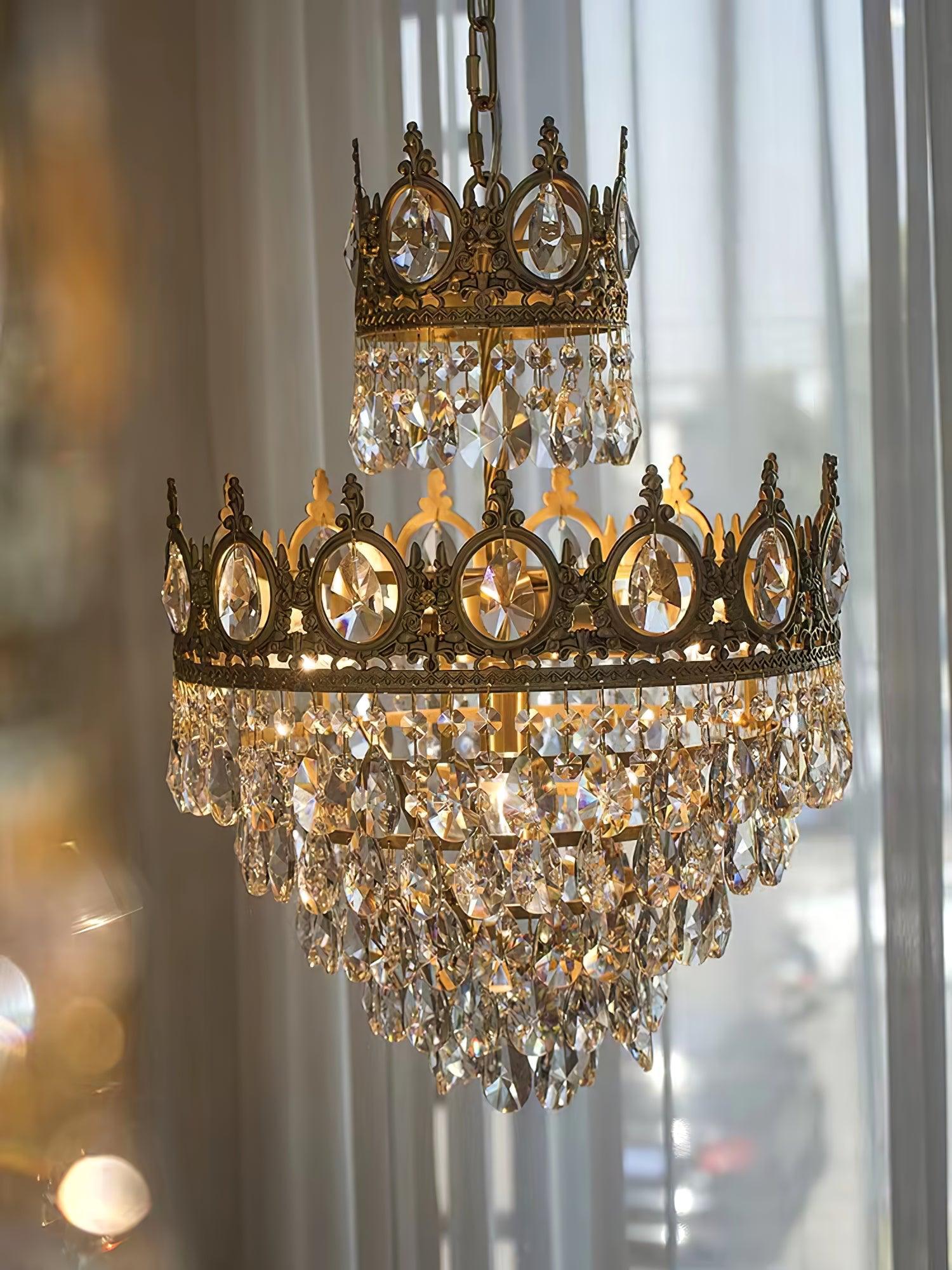 Kostix Pendant Lamp Vintage Crystal Droplets-Neutral Decor