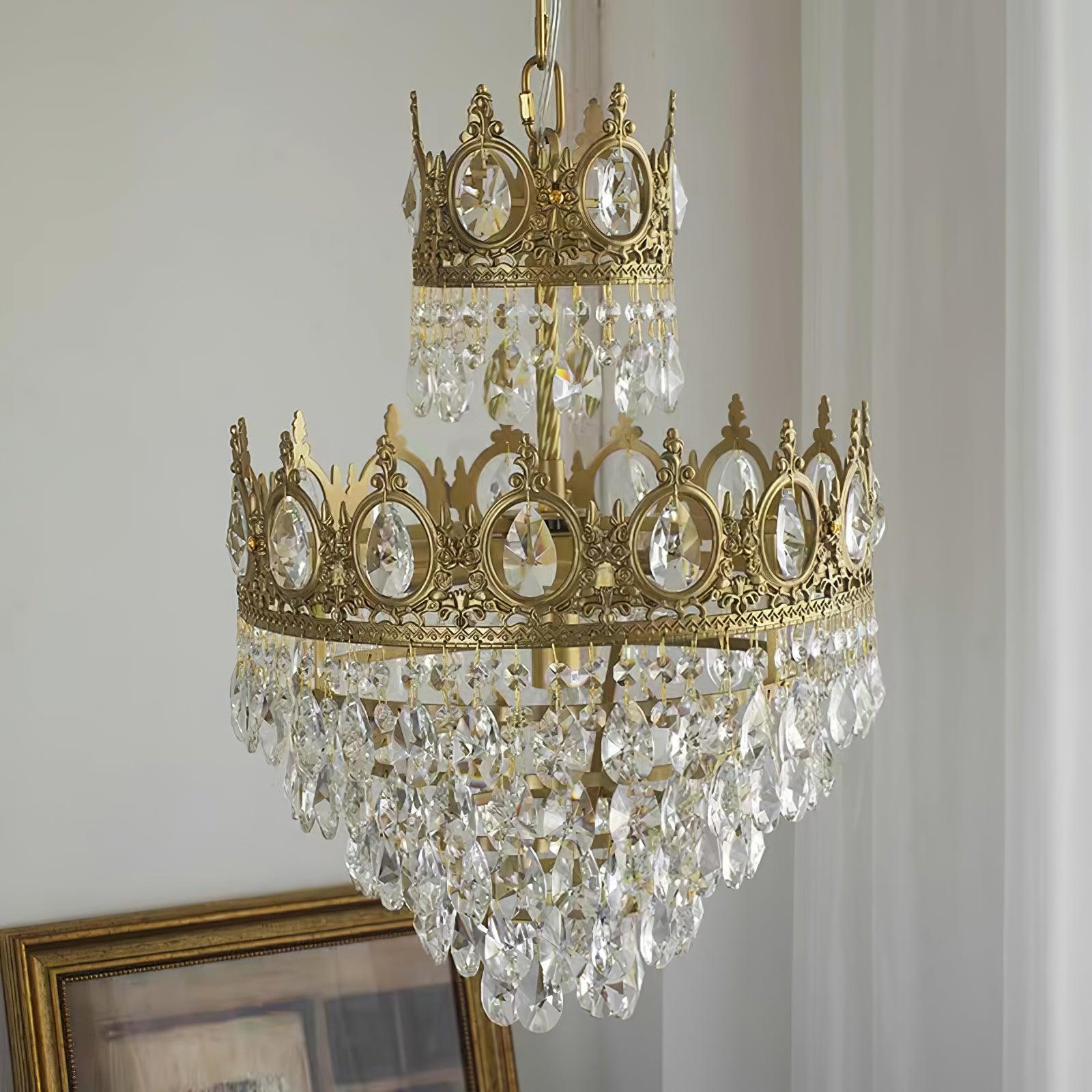 Vintage Crystal Chandelier-Neutral Decor