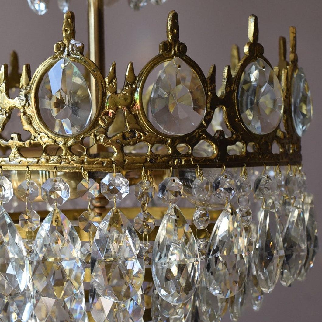 Vintage Crystal Chandelier-Neutral Decor