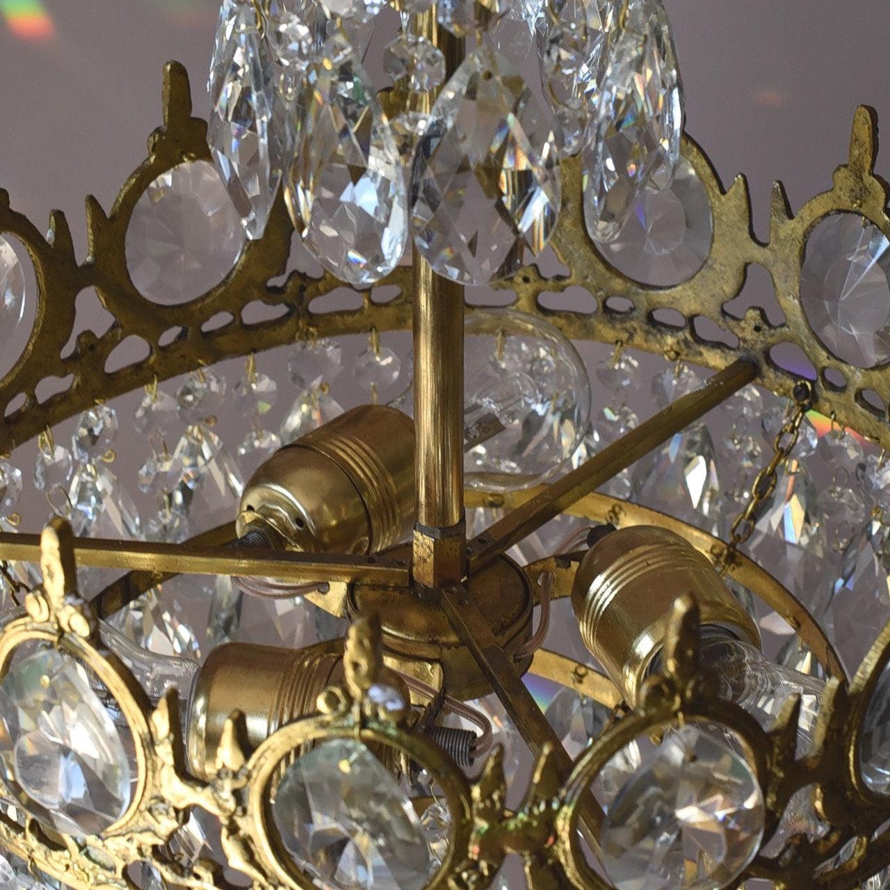 Kostix Pendant Lamp Vintage Crystal Droplets-Neutral Decor