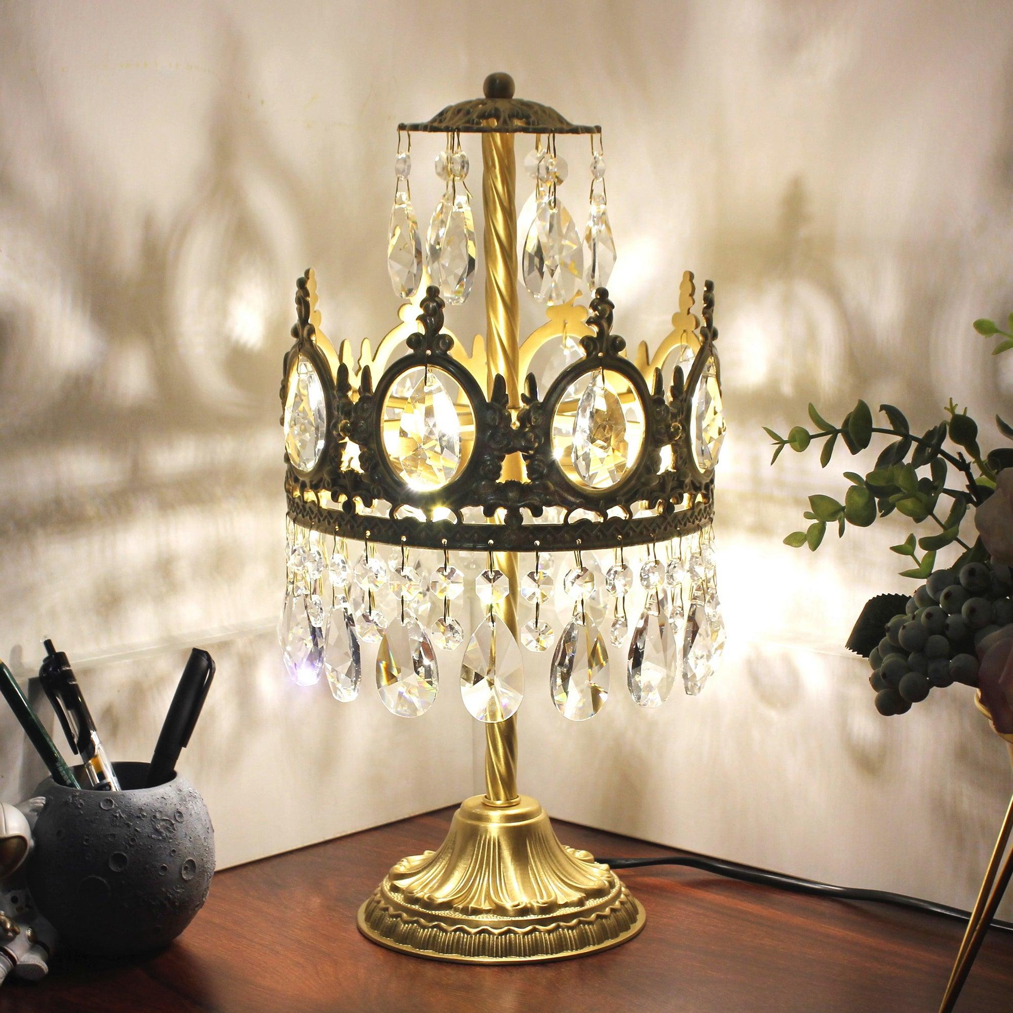 Glee Vintage Crystal Table Light-Neutral Decor
