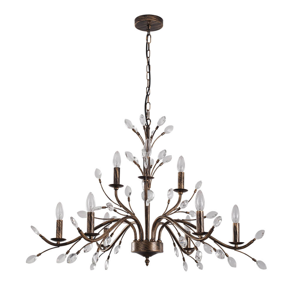 Jorne Vintage Antique Floral Crystal Chandelier-Neutral Decor
