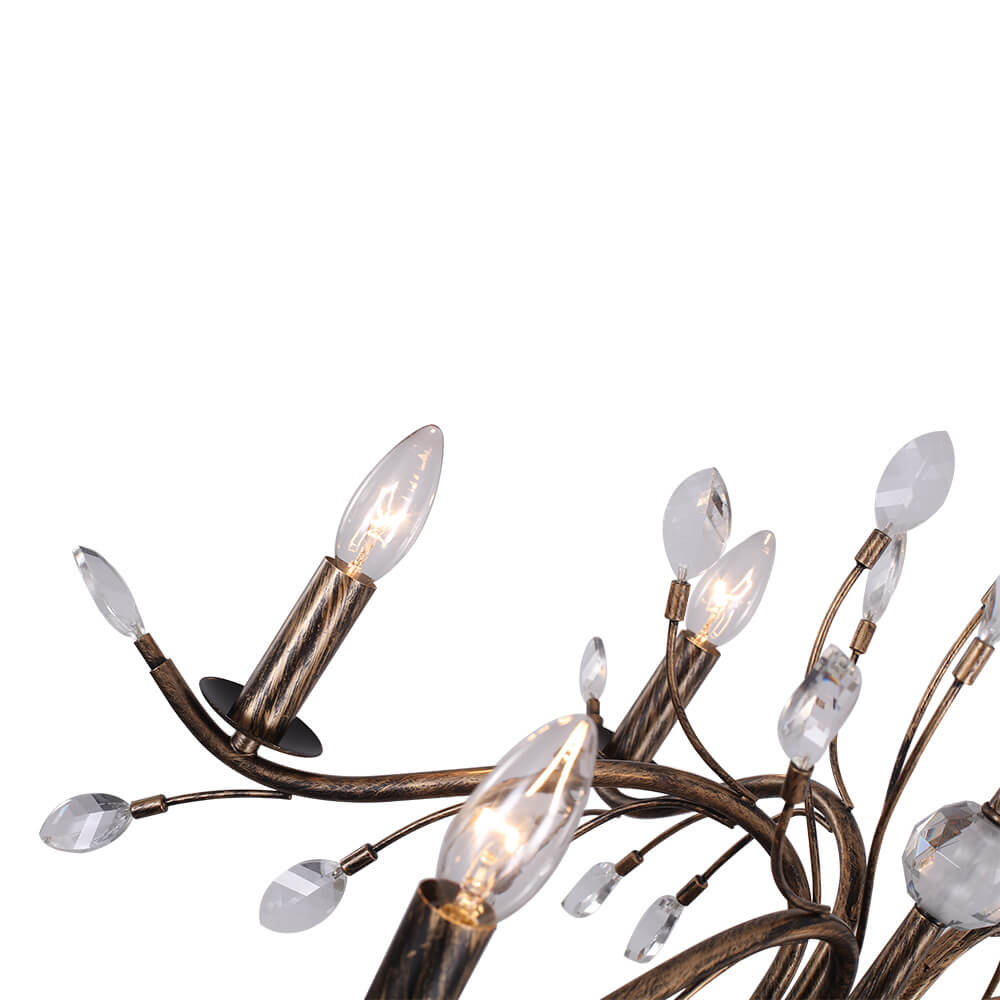 Jorne Vintage Antique Floral Crystal Chandelier-Neutral Decor