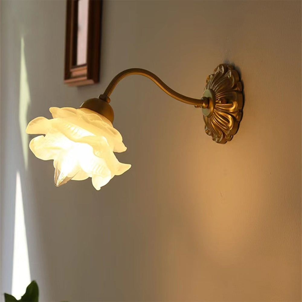Arisha Vintage Metal Glass Indoor Wall Lamp Bedroom Living Room - Neutral Decor