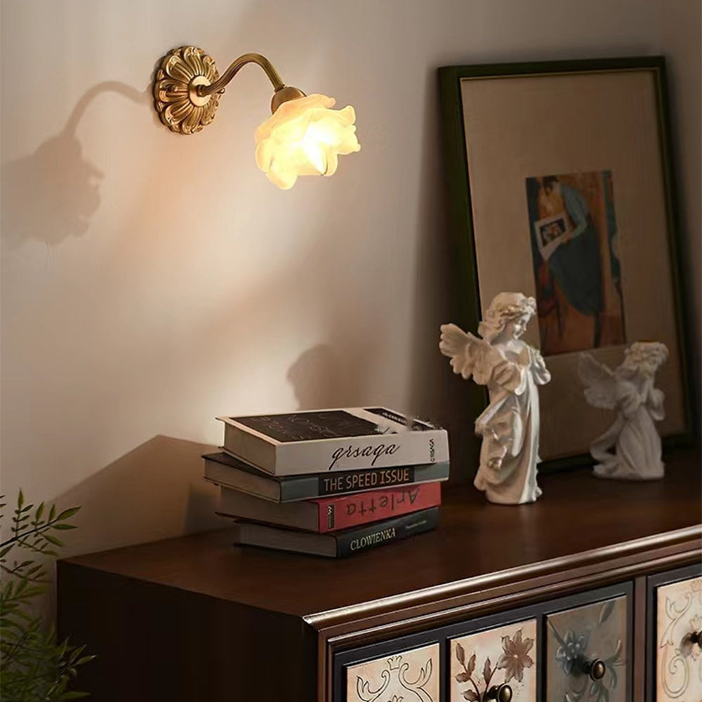 Arisha Vintage Metal Glass Indoor Wall Lamp Bedroom Living Room - Neutral Decor