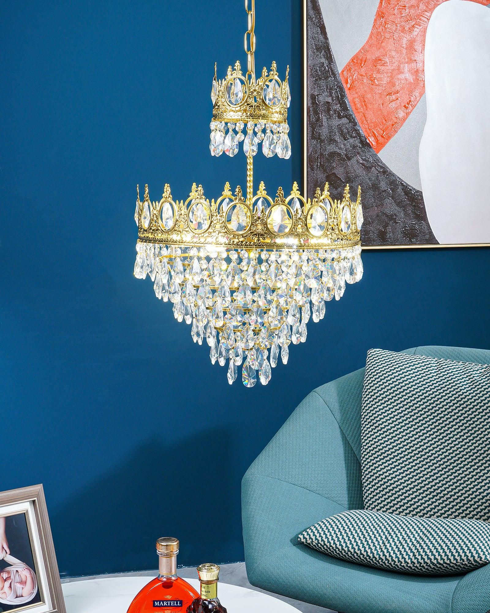 Kostix Pendant Lamp Vintage Crystal Droplets-Neutral Decor