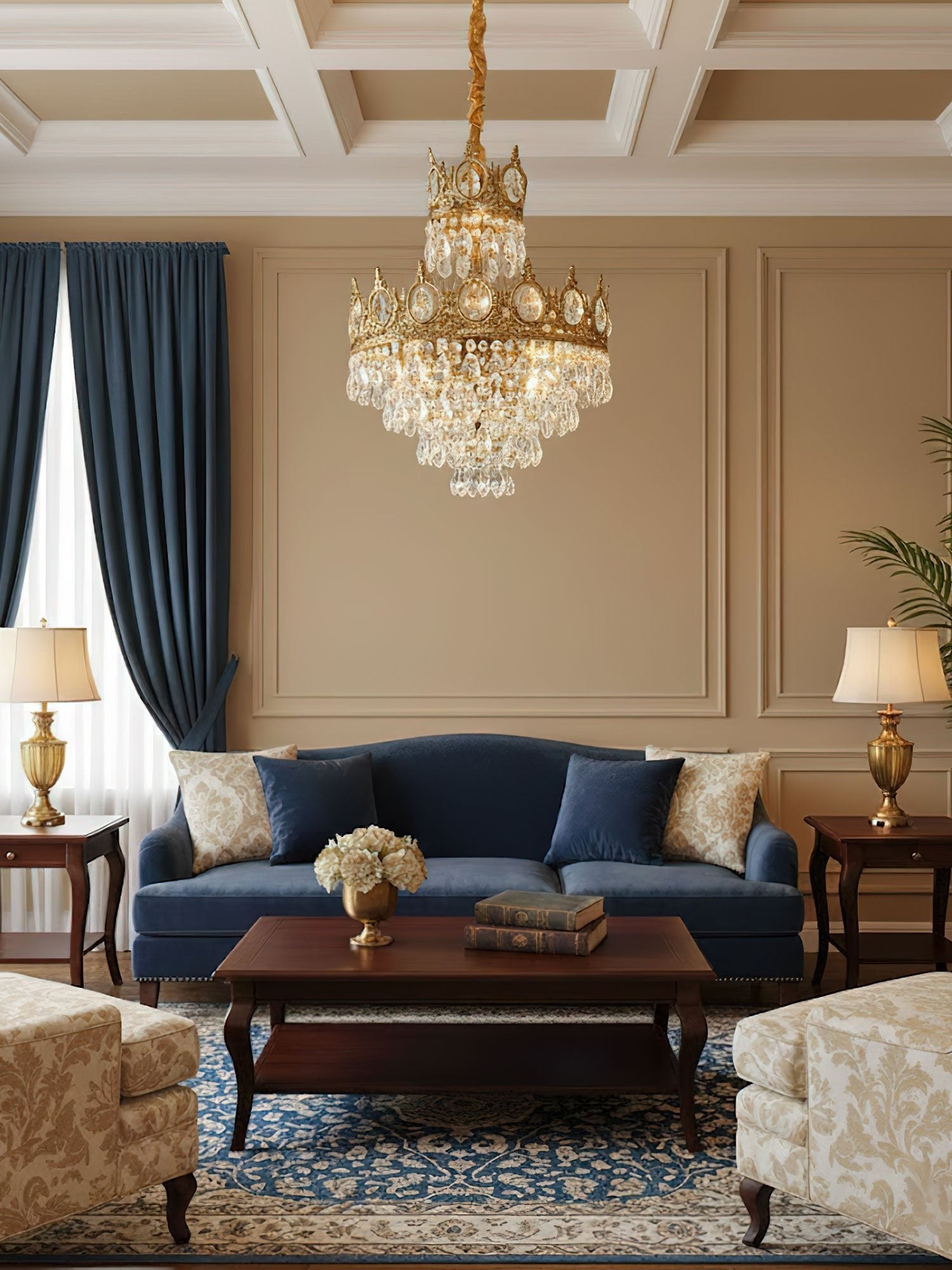 Vintage Crystal Chandelier-Neutral Decor