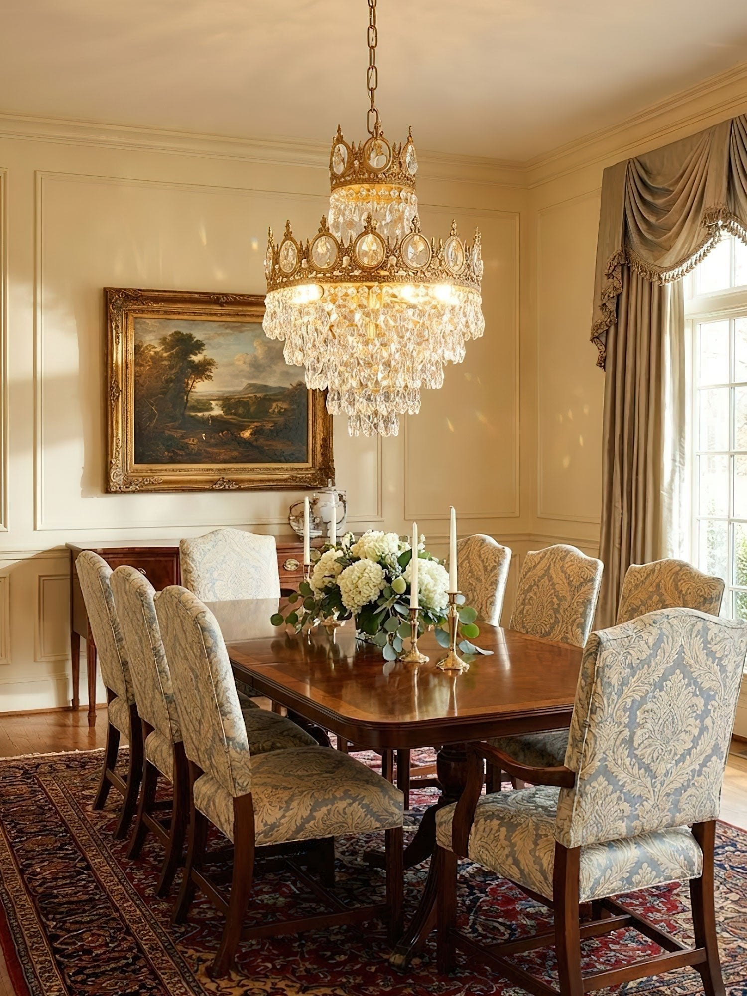 Vintage Crystal Chandelier-Neutral Decor