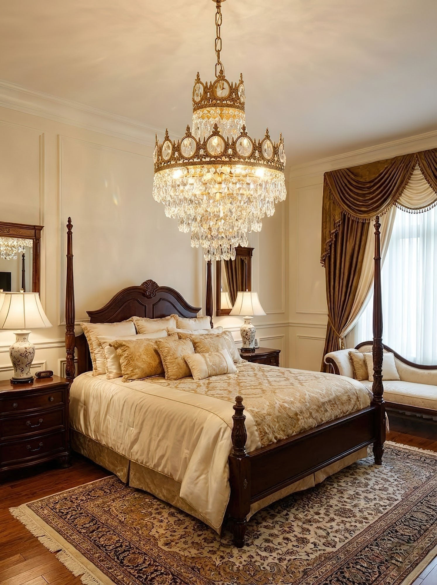 Vintage Crystal Chandelier-Neutral Decor