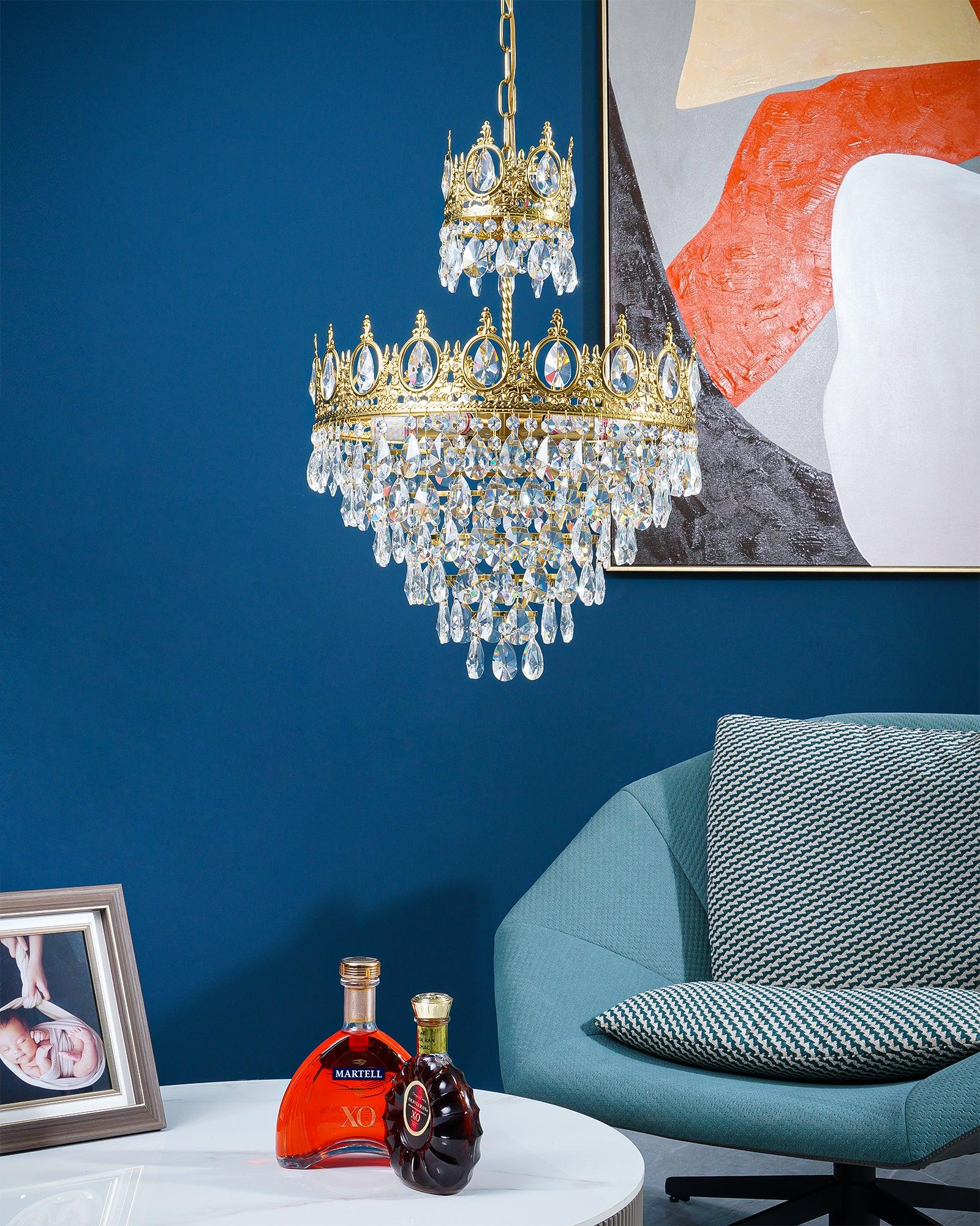 Vintage Crystal Chandelier-Neutral Decor