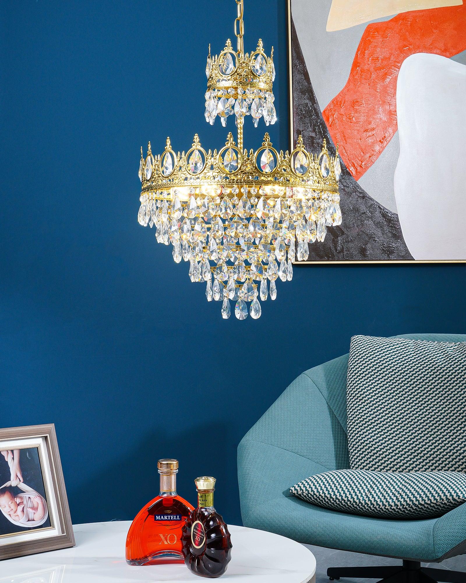 Kostix Pendant Lamp Vintage Crystal Droplets-Neutral Decor