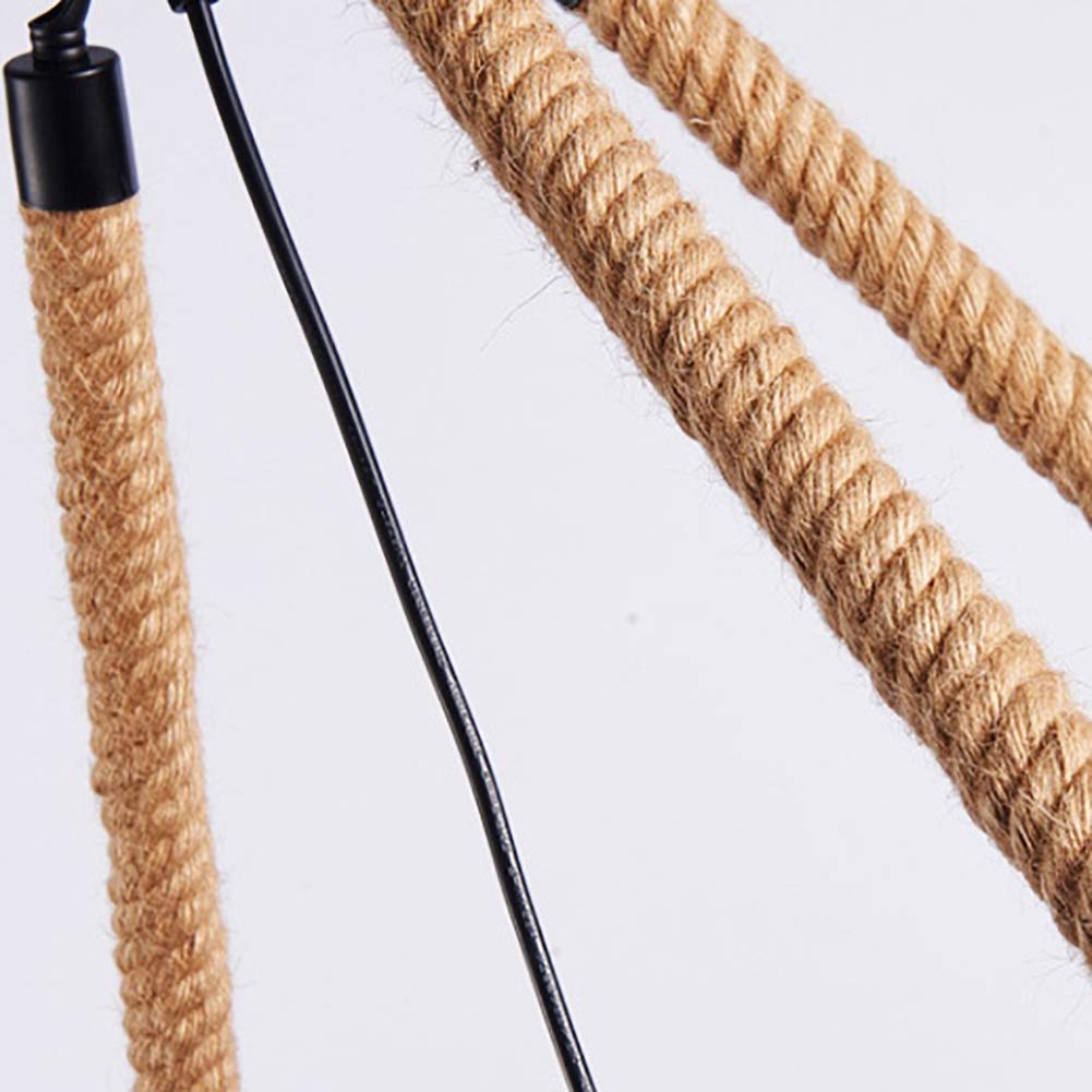 Epoch Industrial LED Pendant Light Black Metal/Rope Cafe/Bar - Neutral Decor