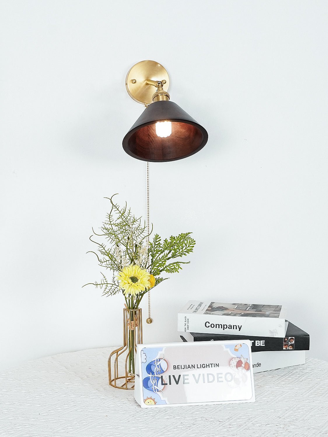 Rasen Vintage Wood Wall Lamp-Neutral Decor