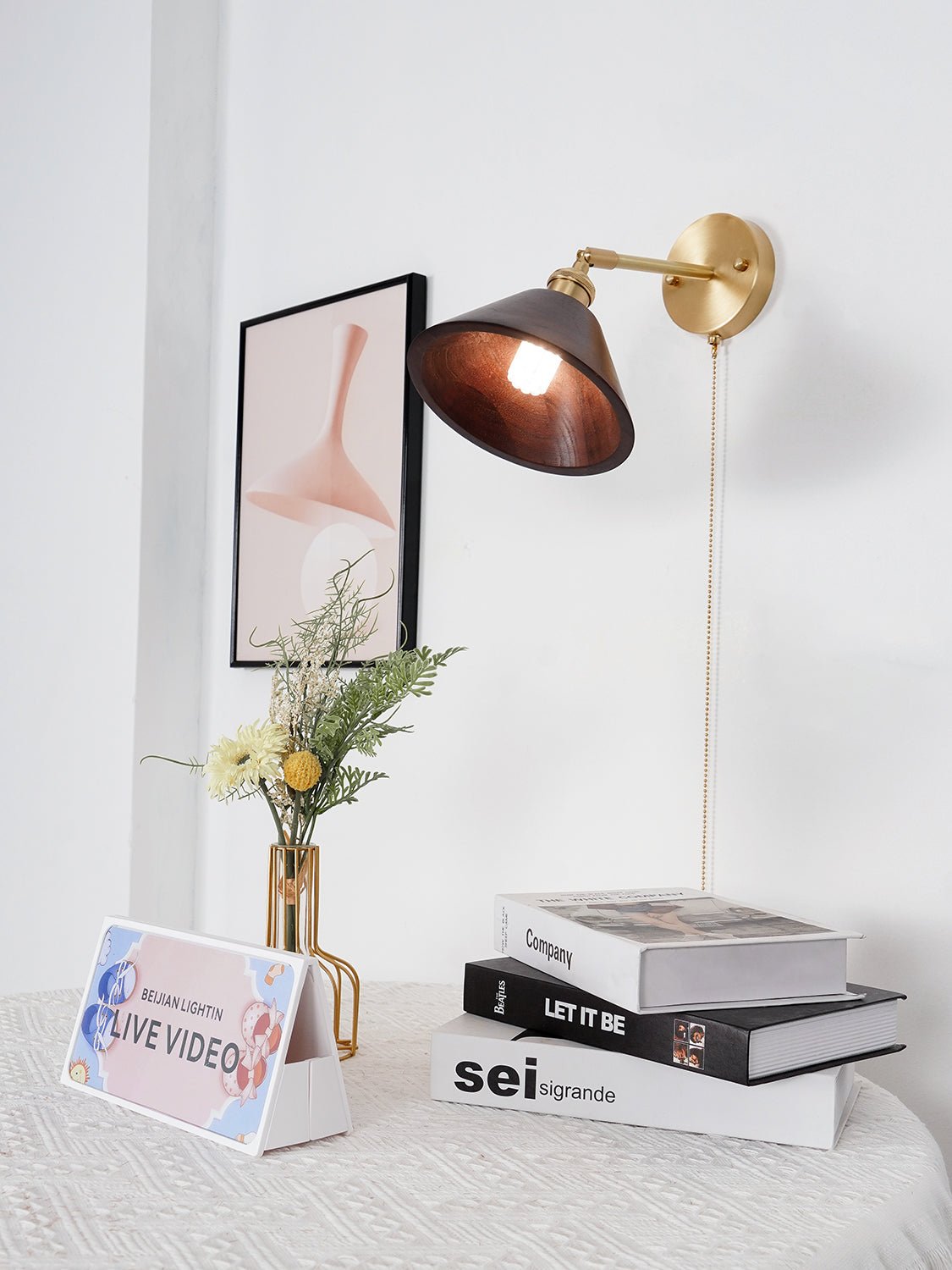 Rasen Vintage Wood Wall Lamp-Neutral Decor