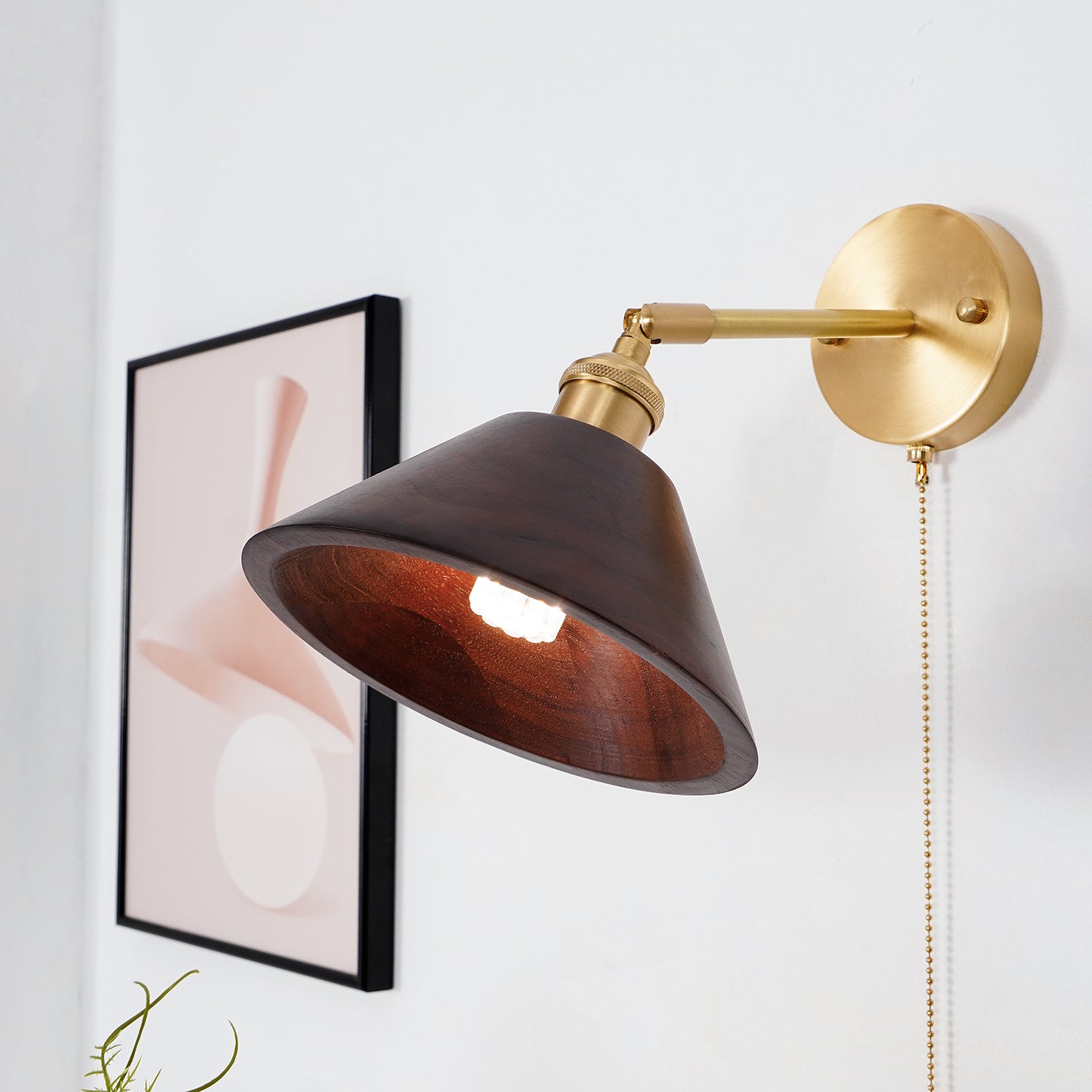 Rasen Vintage Wood Wall Lamp-Neutral Decor