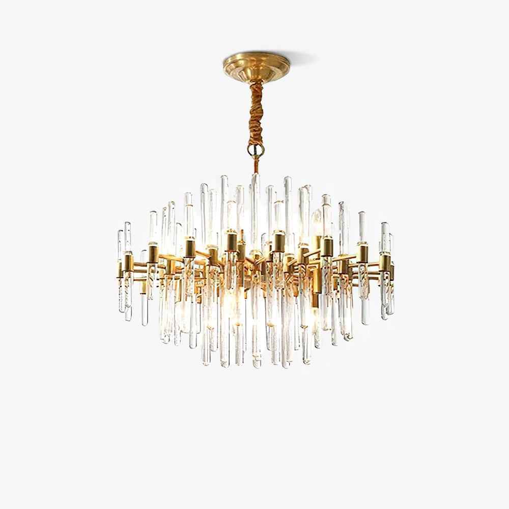 Jorine Chandelier Antique Brass Starburst-Neutral Decor