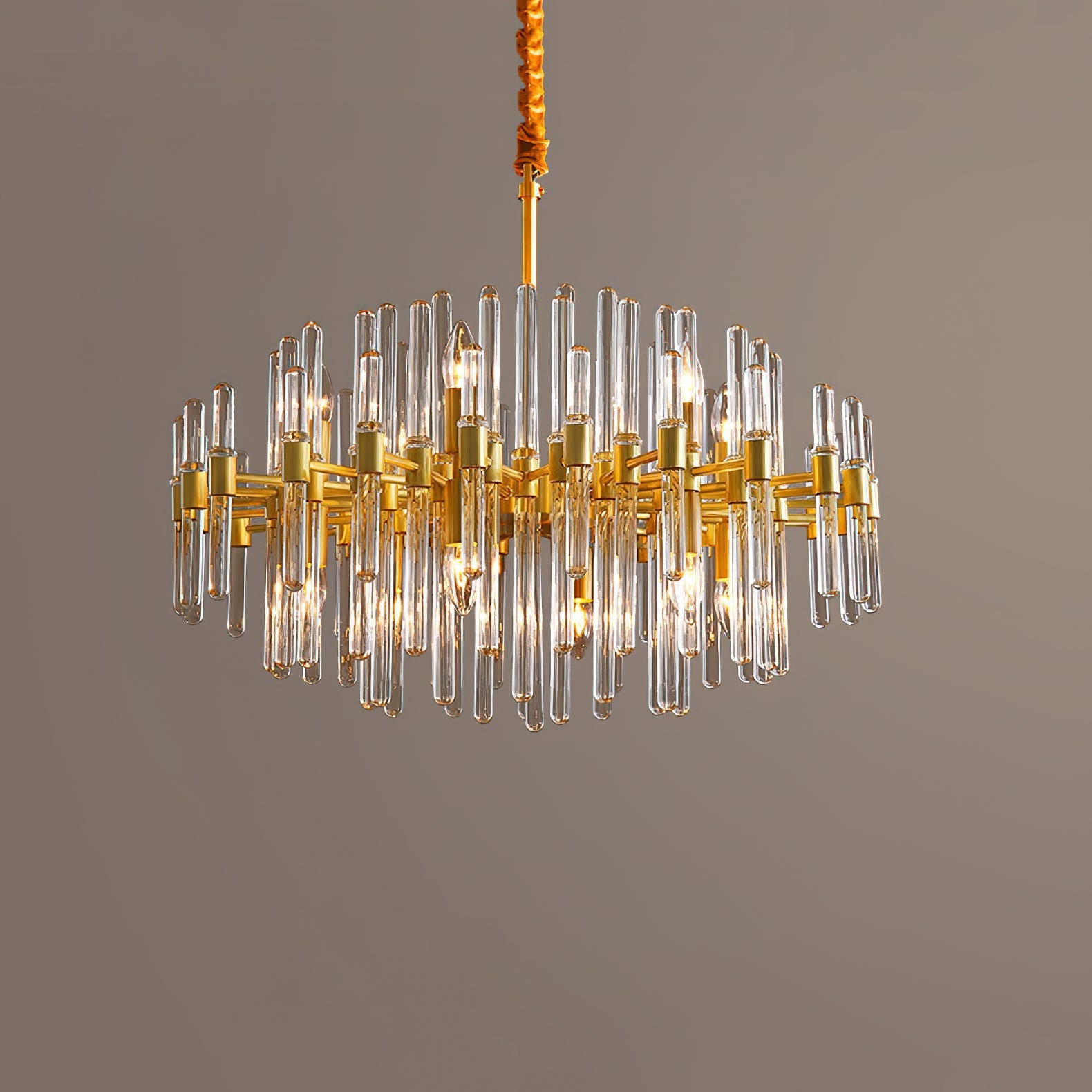 Jorine Chandelier Antique Brass Starburst-Neutral Decor