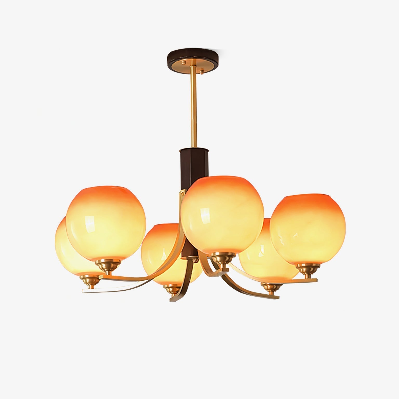 Aurora Chandelier Vintage Caramel Globe-Neutral Decor
