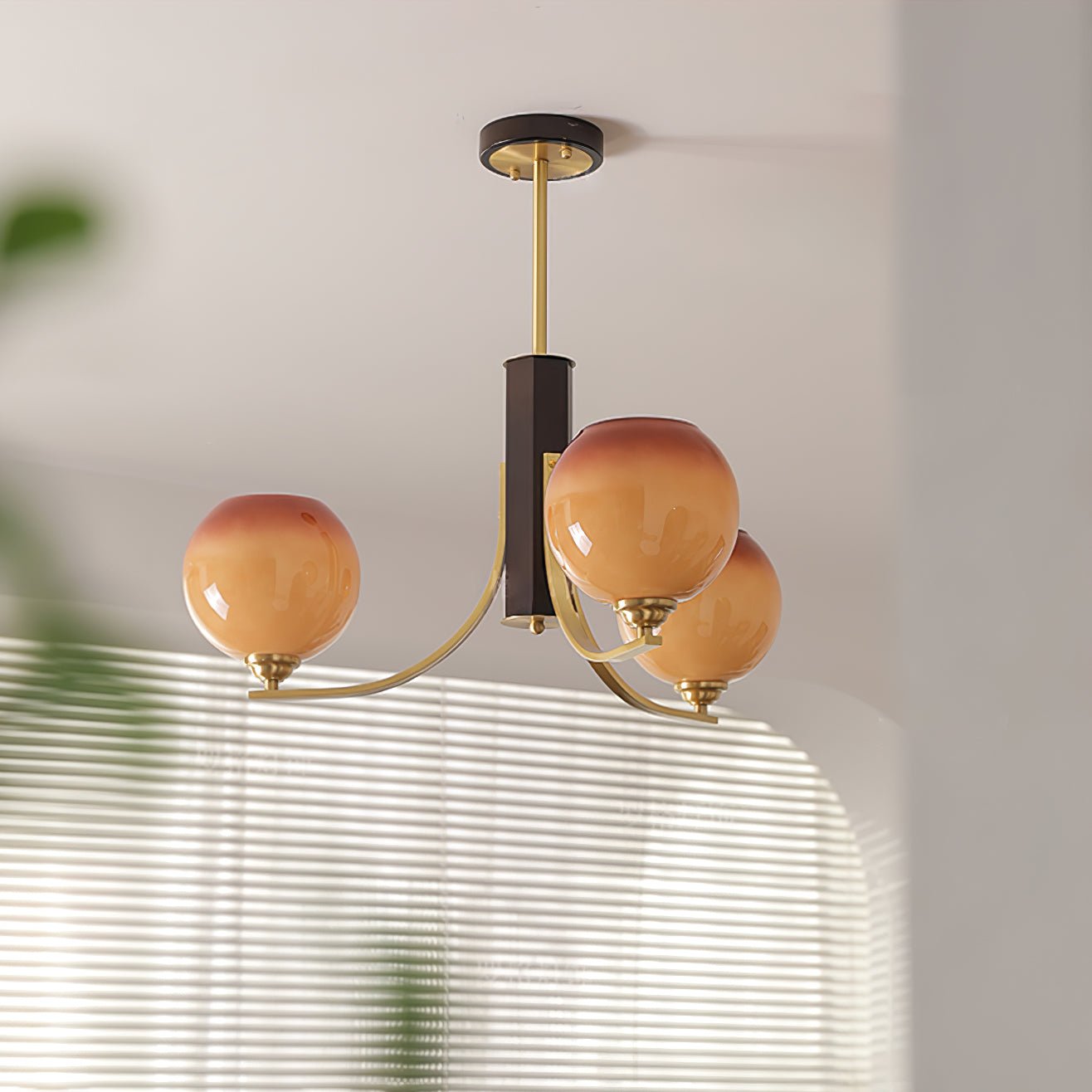 Aurora Chandelier Vintage Caramel Globe-Neutral Decor