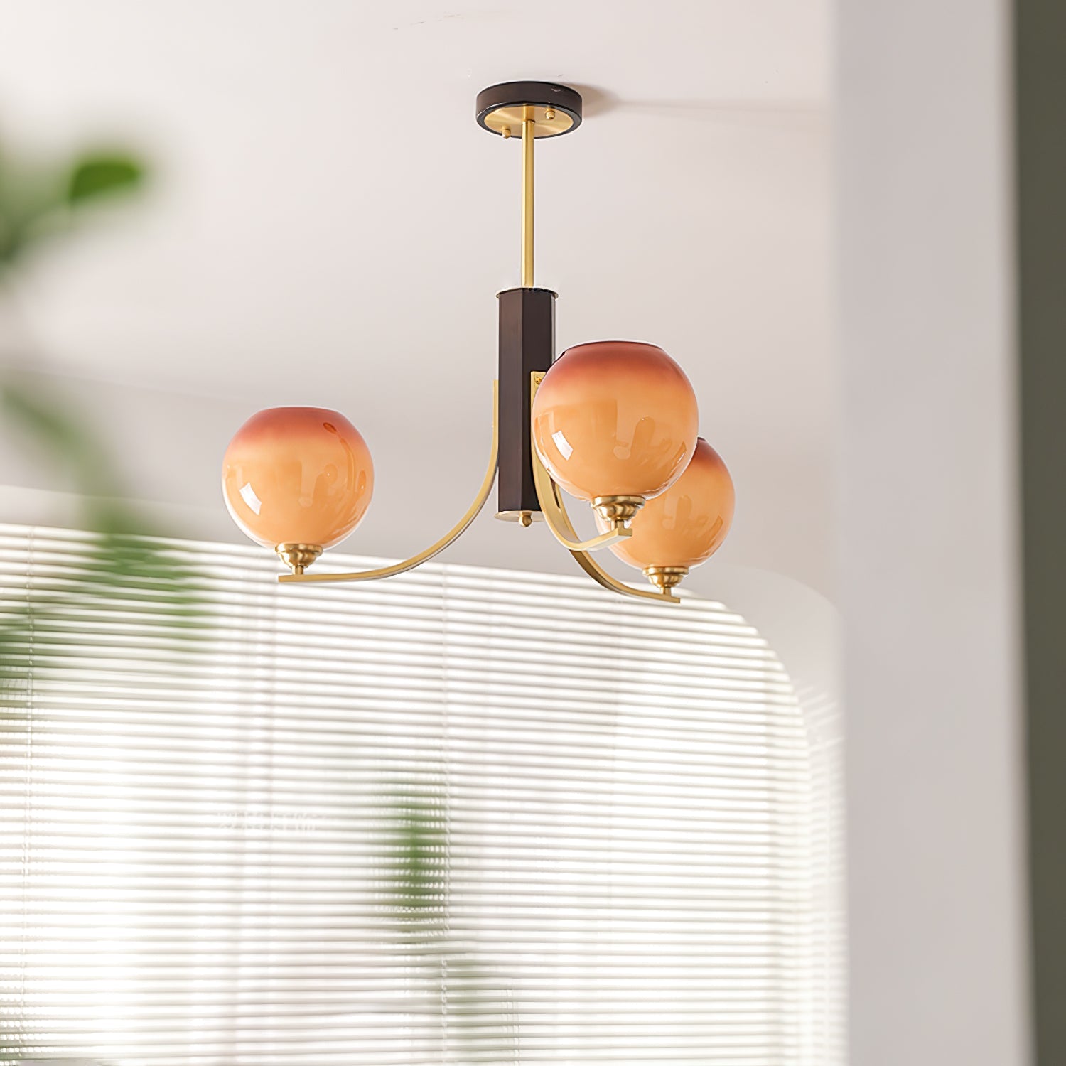 Aurora Chandelier Vintage Caramel Globe-Neutral Decor