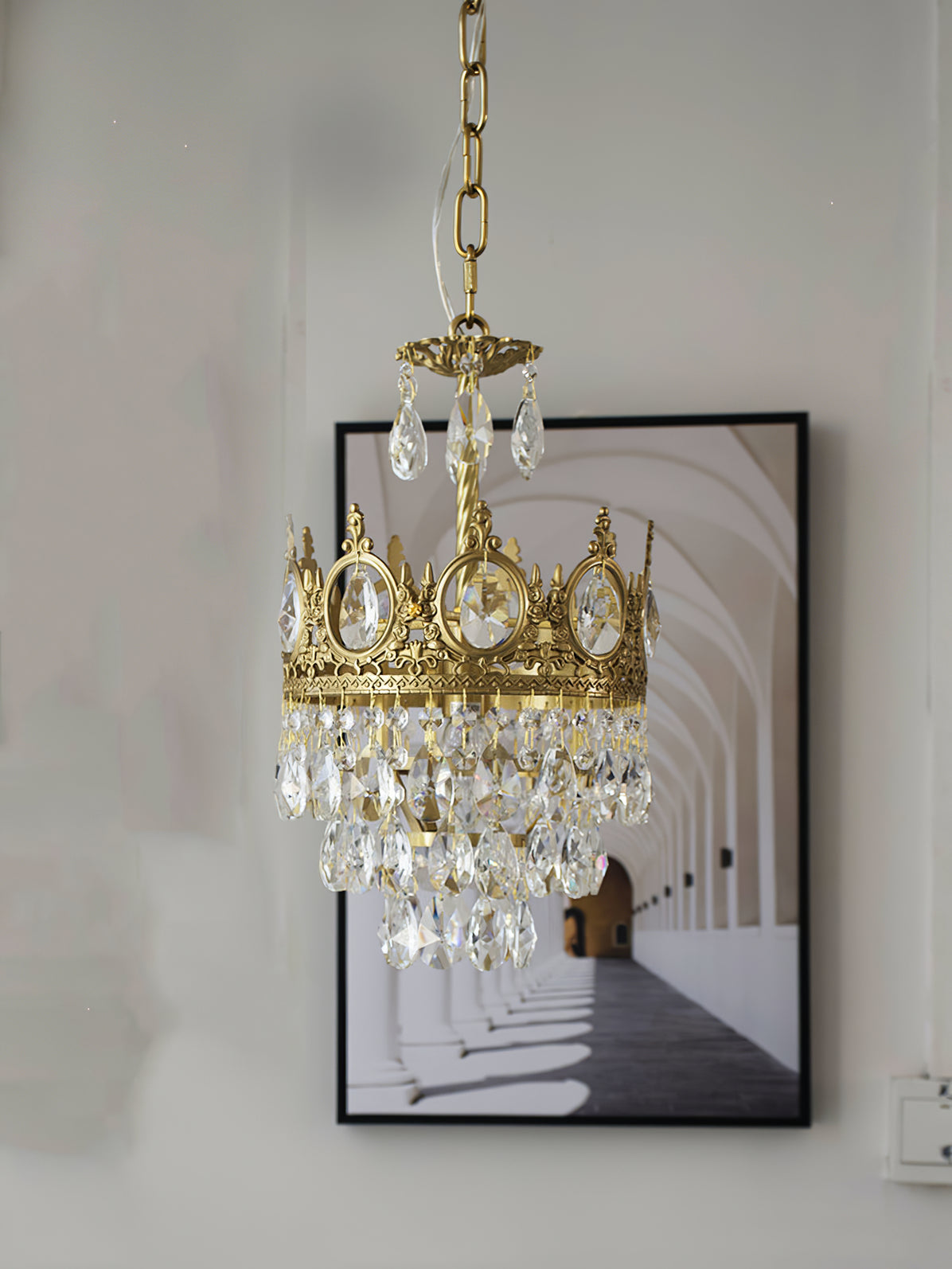 Vintage Crystal Chandelier-Neutral Decor