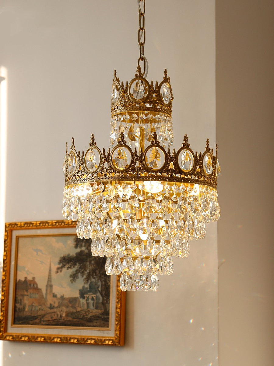 Vintage Crystal Chandelier-Neutral Decor