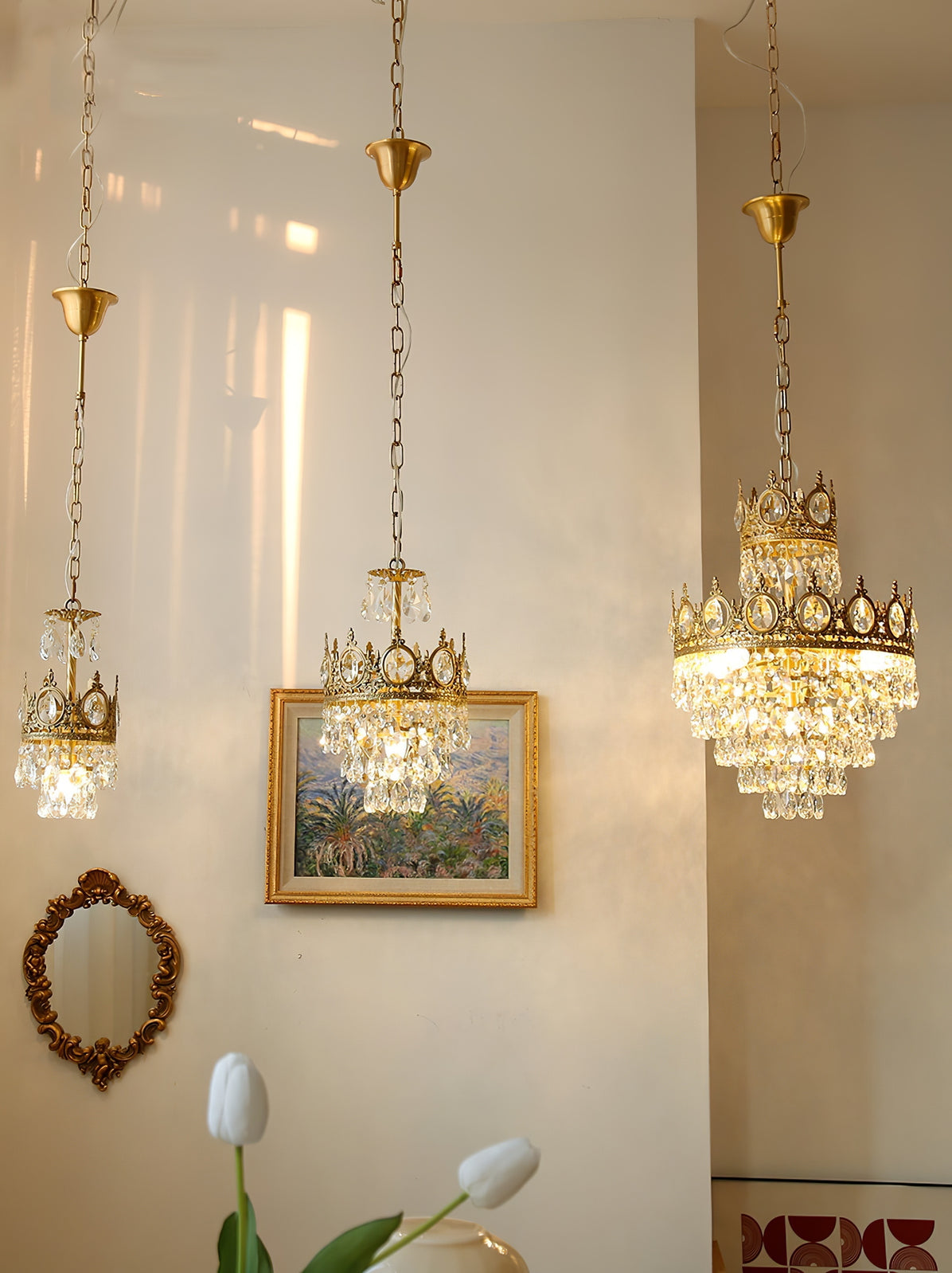 Kostix Pendant Lamp Vintage Crystal Droplets-Neutral Decor